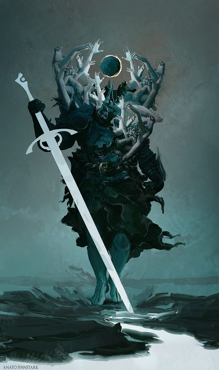 728x1227 2880x1800px. free download. HD wallpaper: fantasy art, sword, Sun