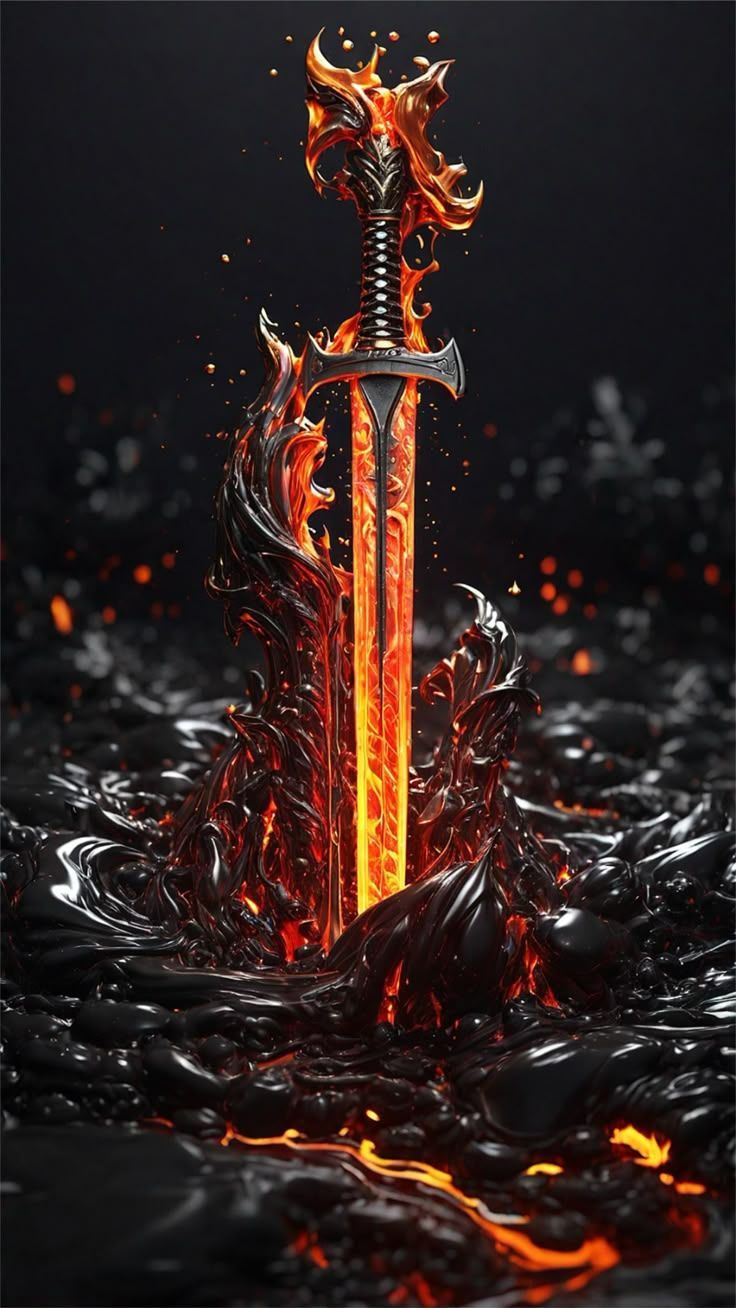 736x1308 fire sword wallpaper