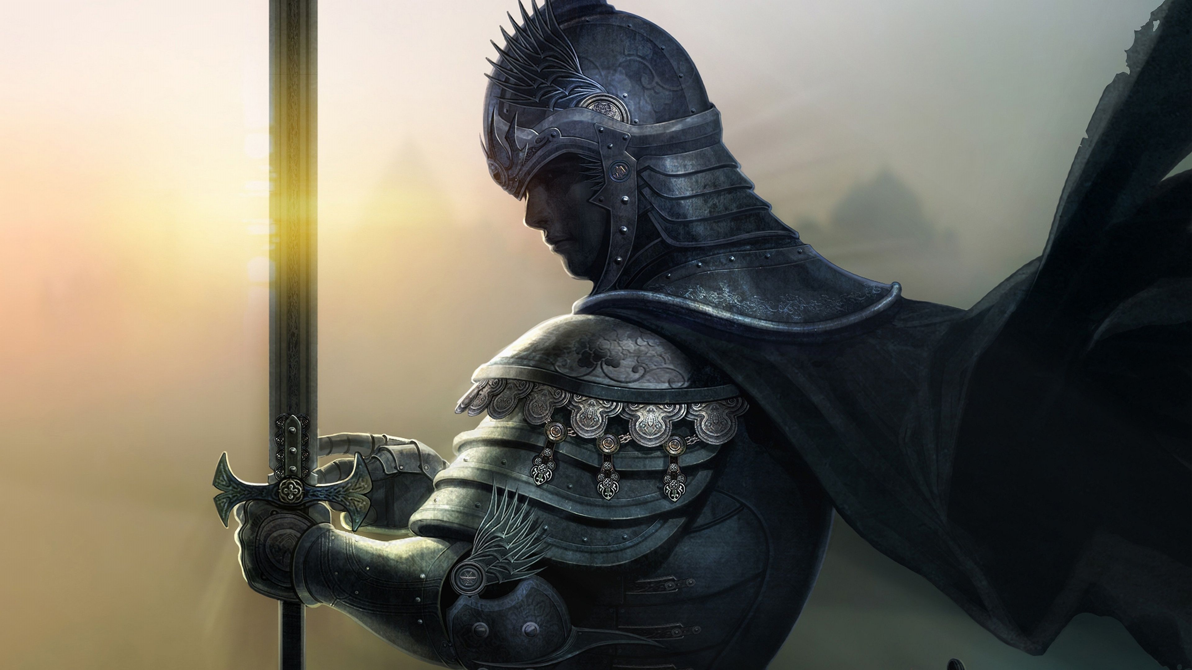 3840x2160 Knight Sword Wallpaper