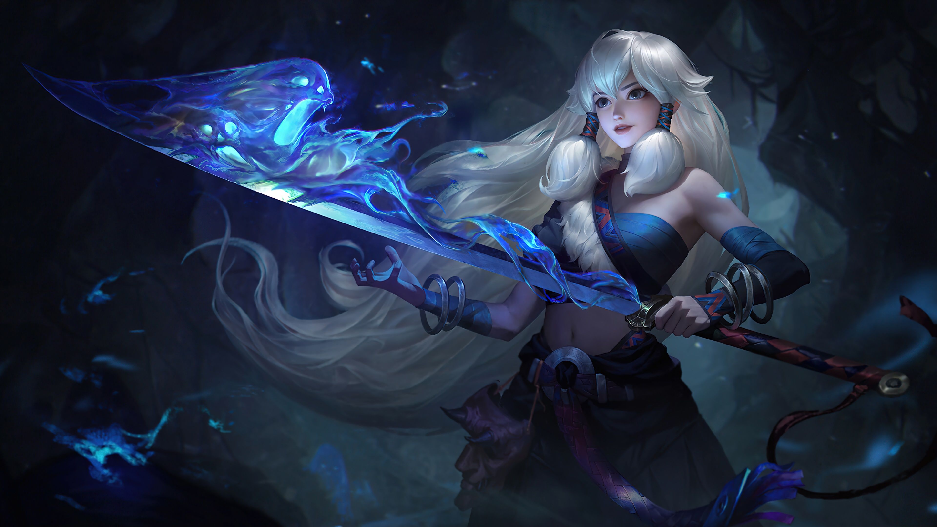 3840x2160 beautiful, girl, fantasy, warrior, blade, sword, 4k, HD Wallpaper