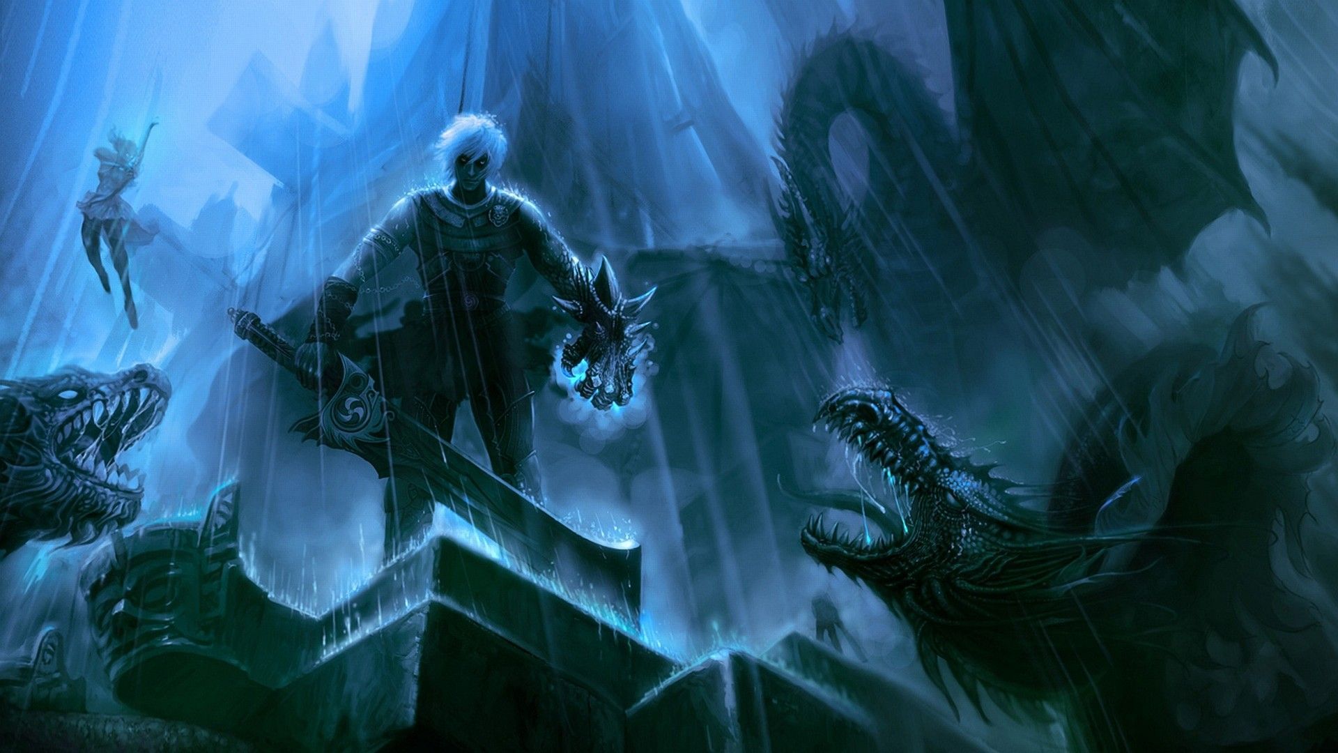 1920x1080 Blue Sword Wallpaper