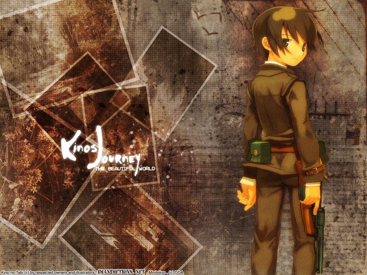 Wallpaper gun, stay, petals, strap, art, kino no tabi, a Cup of coffee,  truck for mobile and desktop, section сёнэн, resolution 1920x1440 - download