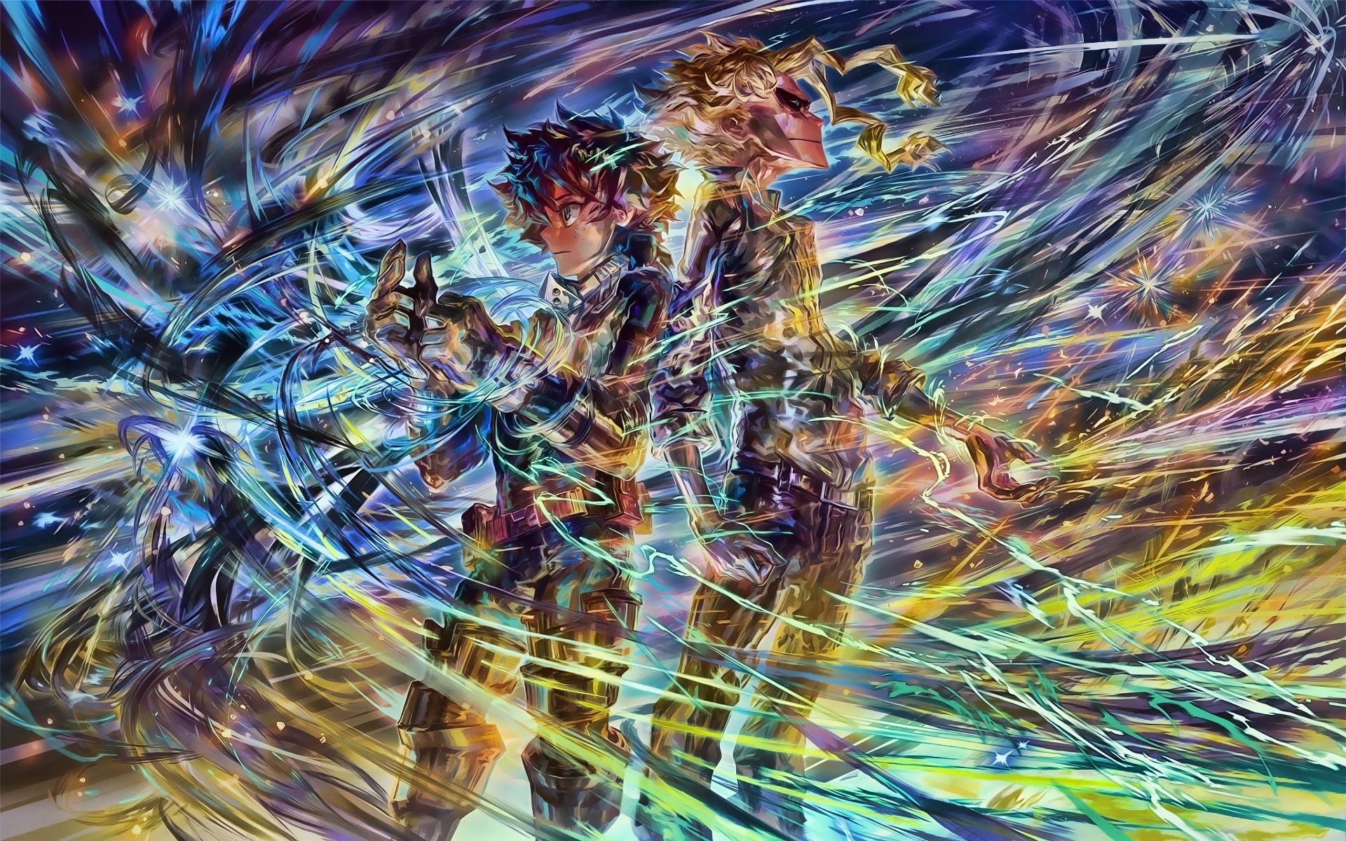 1920x1200 Toshinori Yagi and Izuku Midoriya from My hero Academia Anime