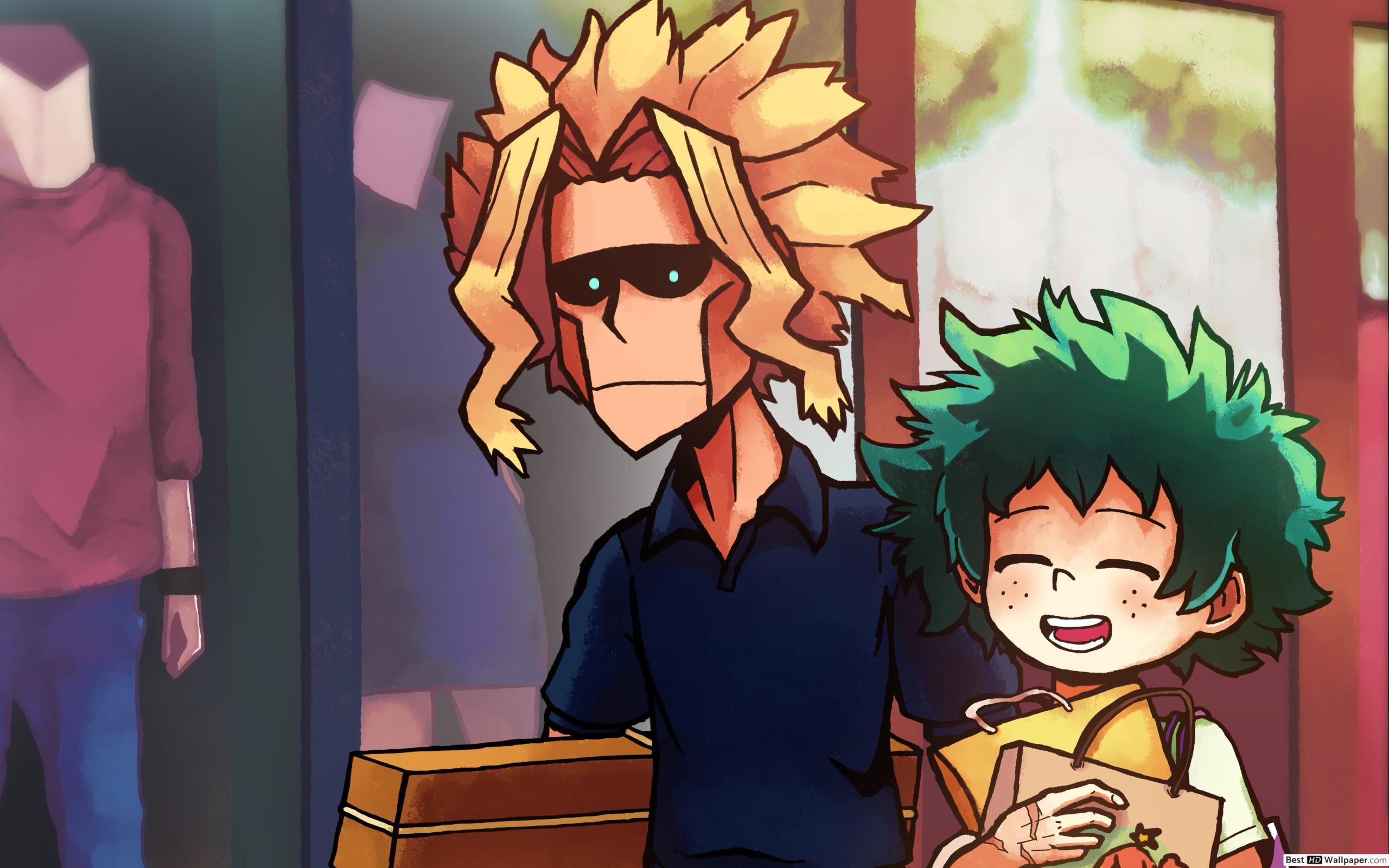 2560x1600 Toshinori Yagi & Izuku Midoriya HD wallpaper download