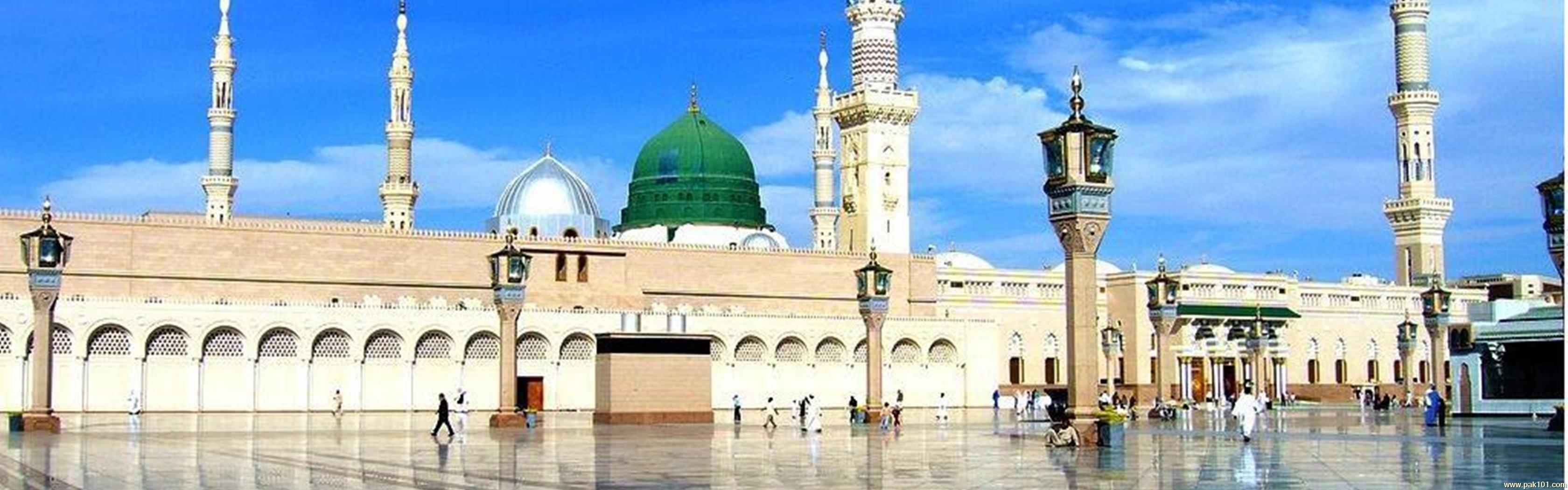 3360x1050 Wallpaper > Islamic > Masjid E Nabvi High Quality! Free Download