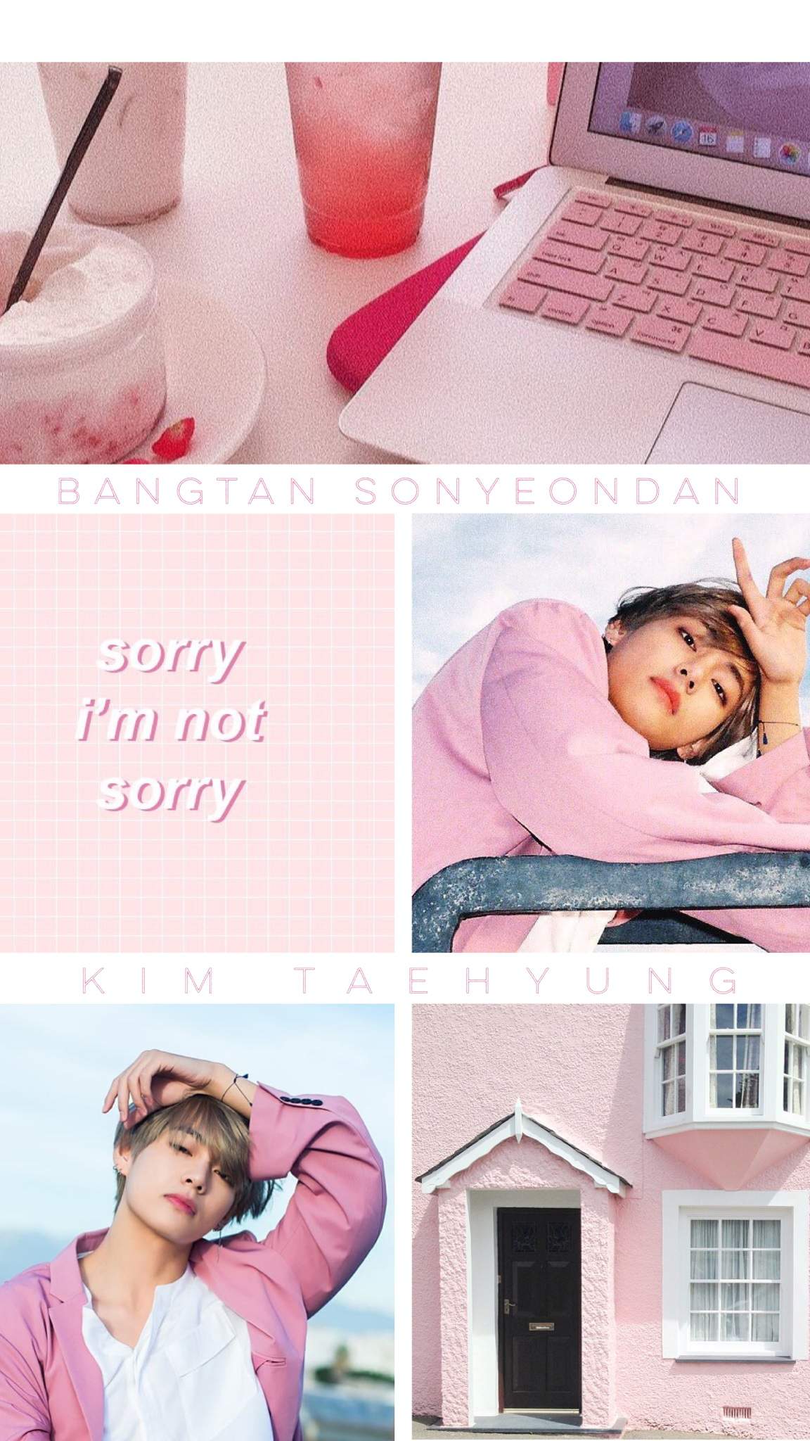 1152x2048 kim taehyung // pink aesthetics