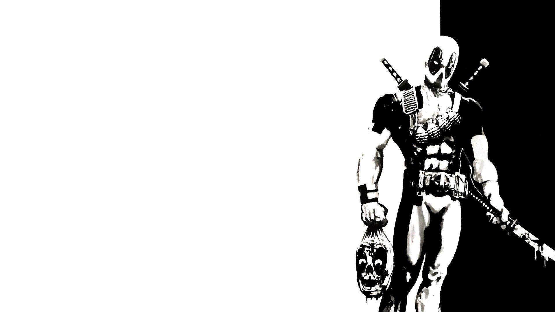 1920x1080 Black and white Deadpool wallpaper and image
