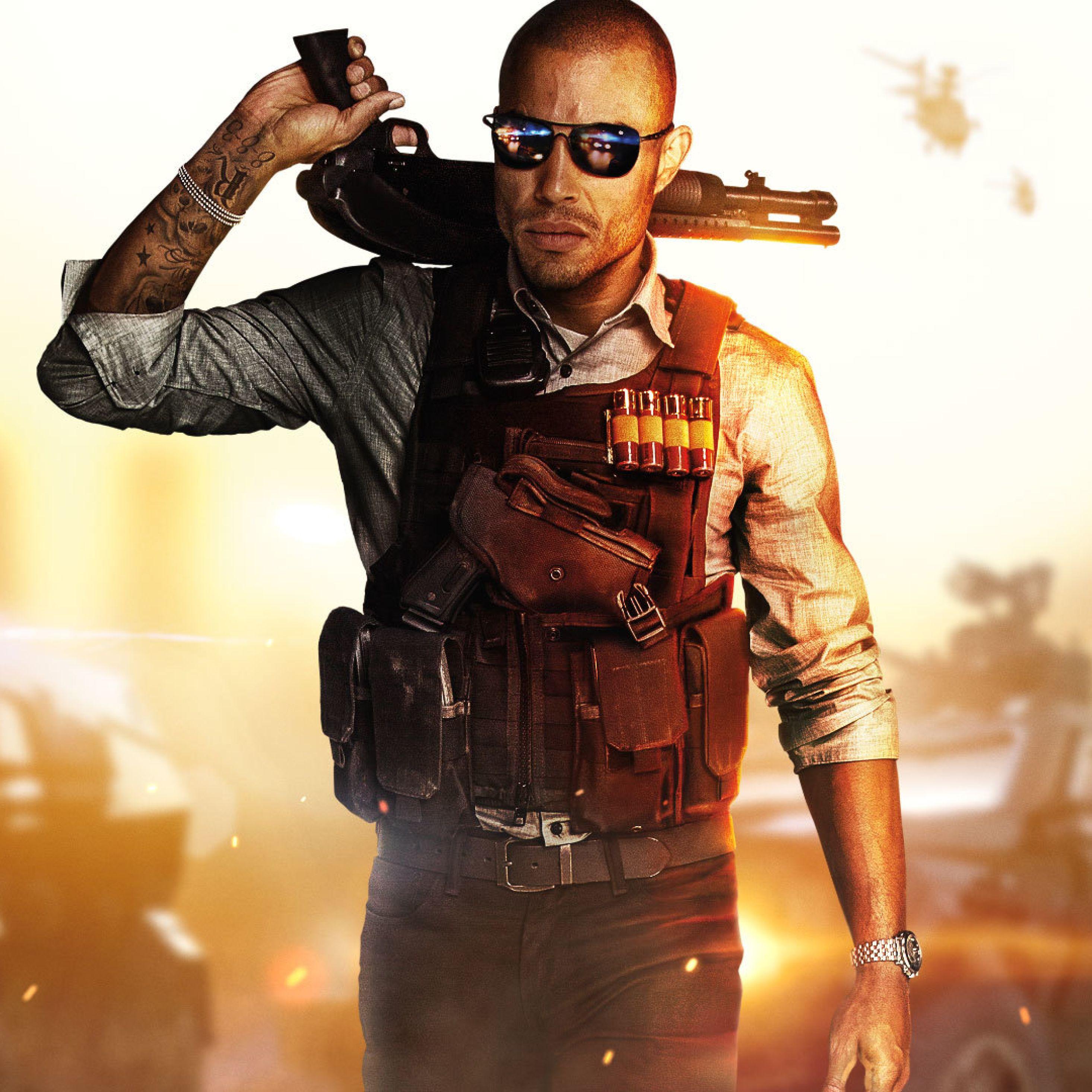 2932x2932 battlefield hardline, police, weapons iPad Pro Retina