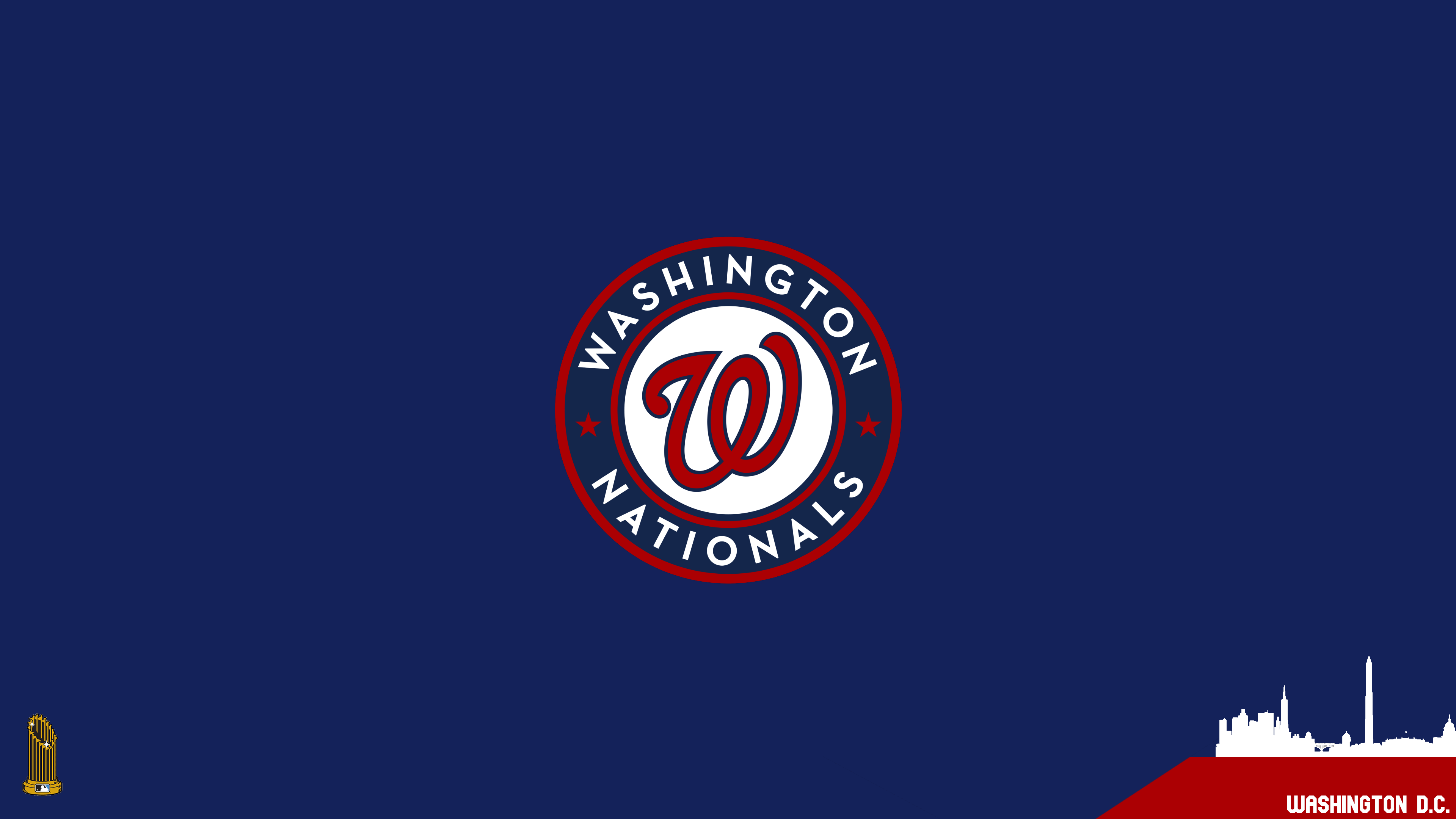 3840x2160 OC Washington Nationals Minimalist Skyline Wallpaper