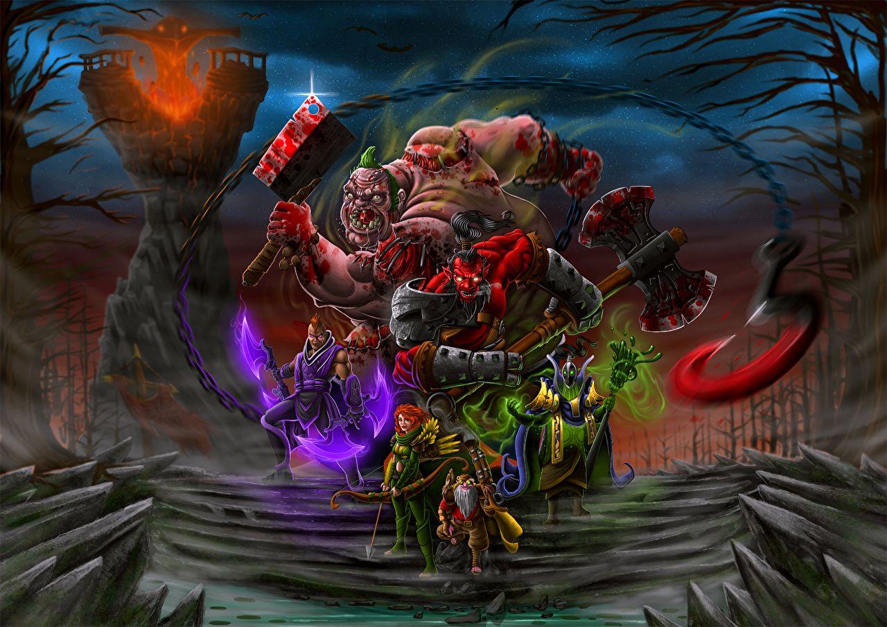 1280x905 Desktop Wallpaper DOTA 2 Axe Pudge Rubick Gyrocopter DOTA 2 Anti