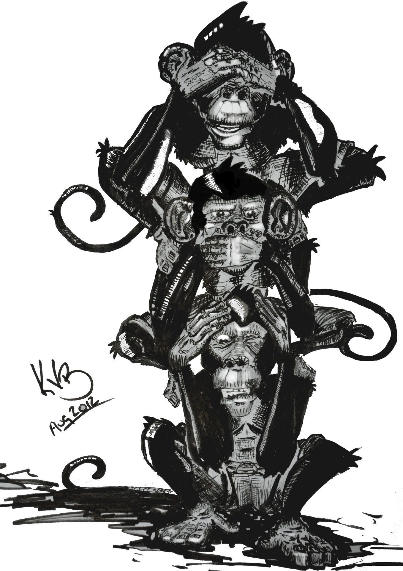 1357x1920 Kristan Benson no evil, Speak no evil, Hear no evil