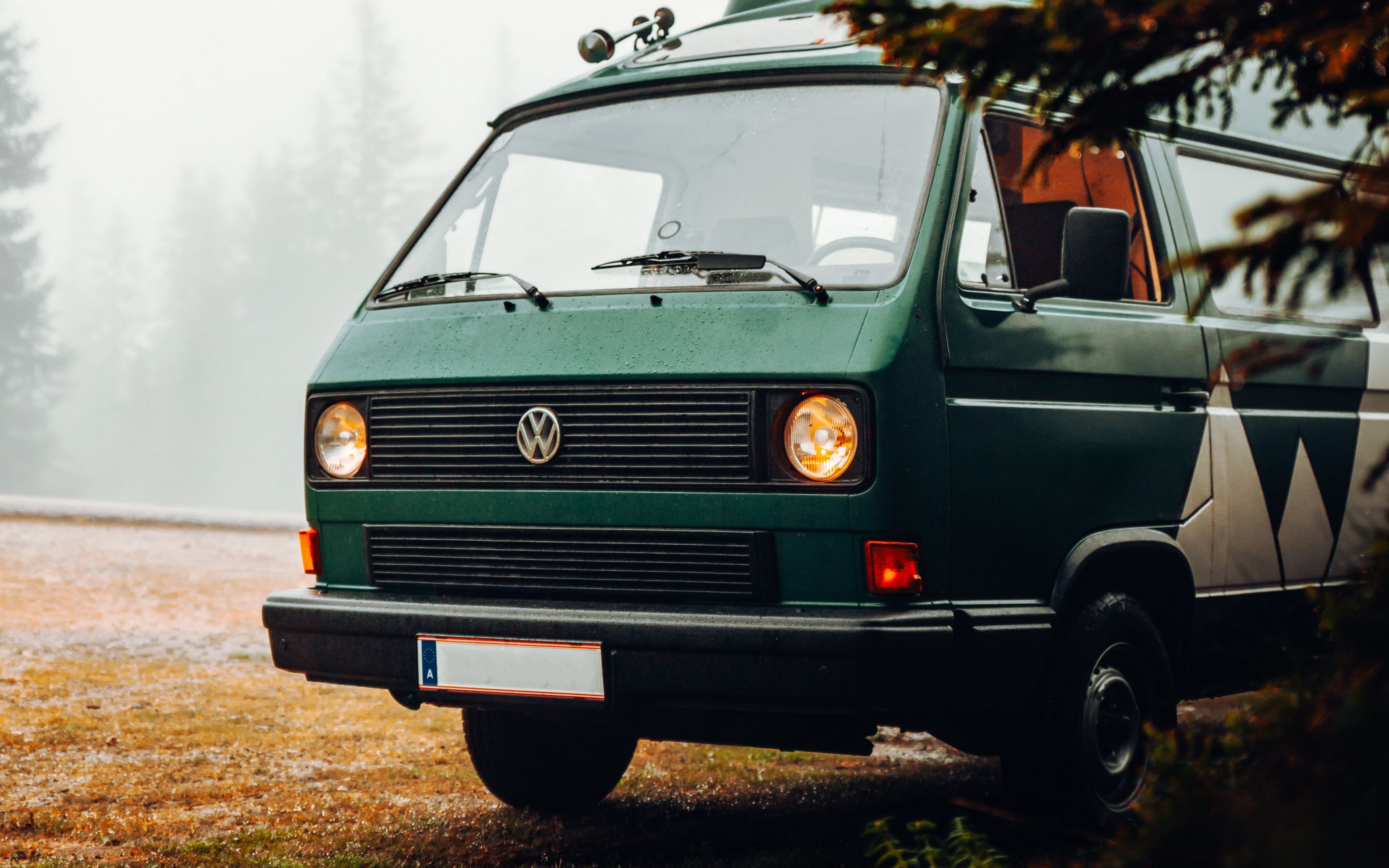 3840x2400 Download wallpaper 3840x2400 volkswagen, car, van, green, nature, fog, camping 4k ultra HD 16:10 HD background