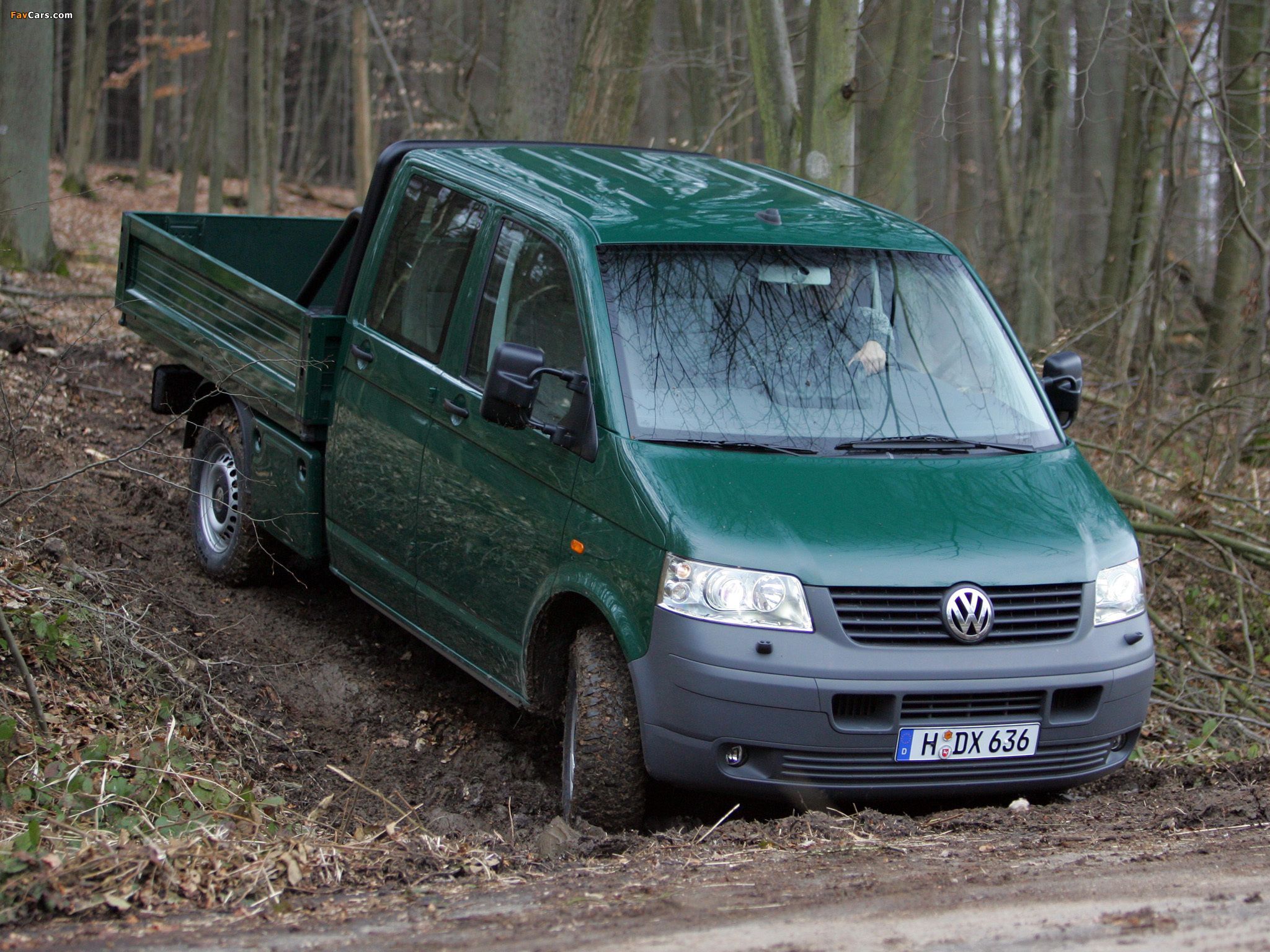 2048x1536 Volkswagen T5 Transporter Double Cab Pickup 2003–09 wallpaper (2048x1536)