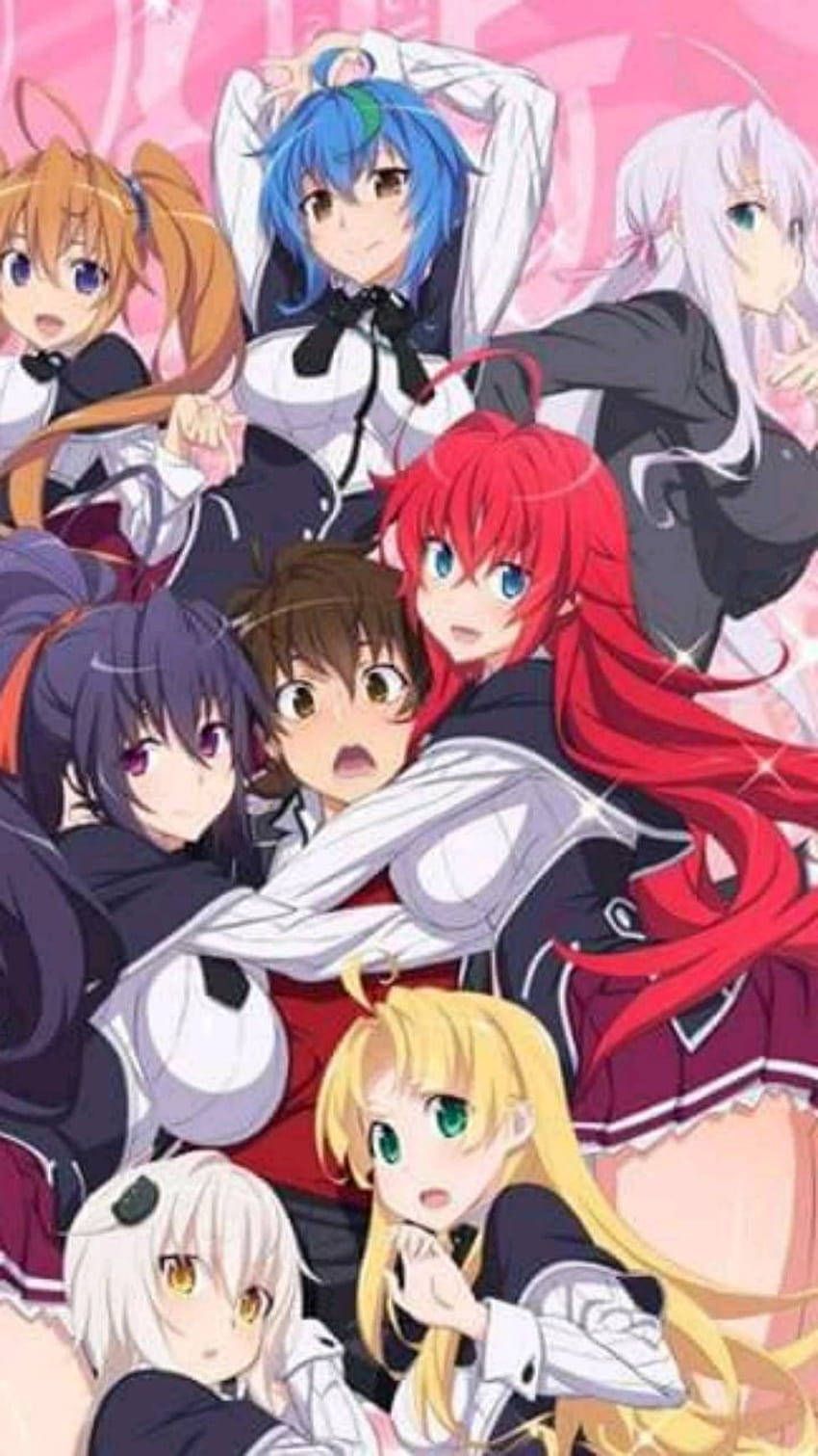 850x1511 Download Shocked Issei Surrounded by High School DxD Girls Wallpaper