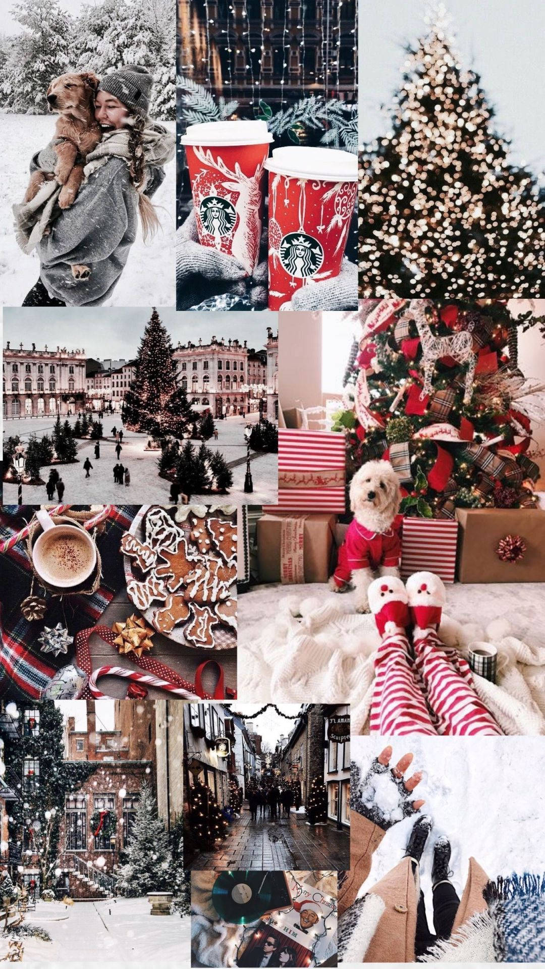 1080x1920 Download Christmas Season IPhone Aesthetic Collage Wallpaper