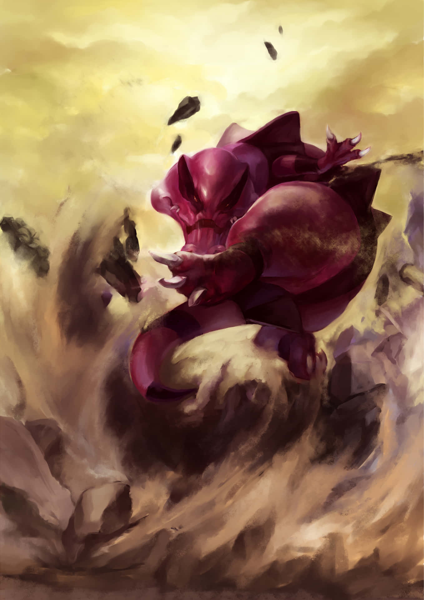 1358x1920 Download Krookodile Chaos Wallpaper