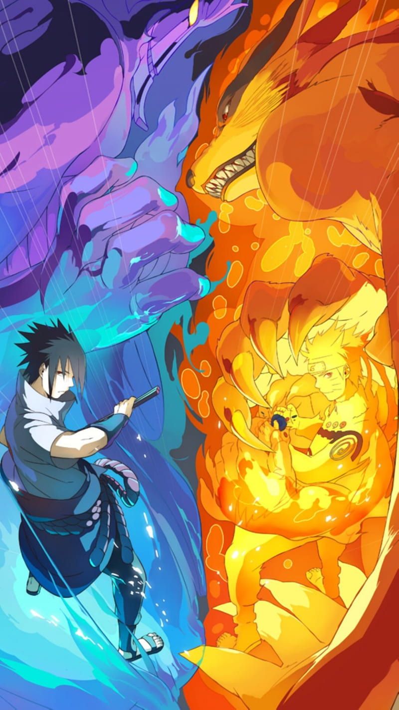 800x1422 Naruto Vs Sasuke, anime, naruto, sasuke, HD phone wallpaper
