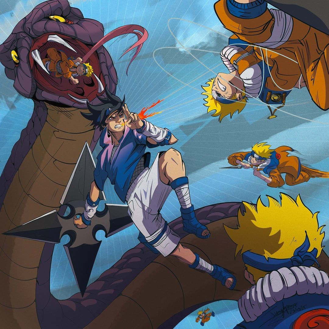1080x1080 Sasuke Vs Naruto Fan Art ( OC )