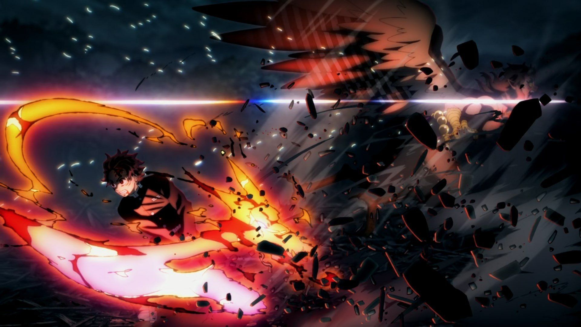 1920x1080 Demon Slayer HD Wallpaper: Epic Anime Battle Scene