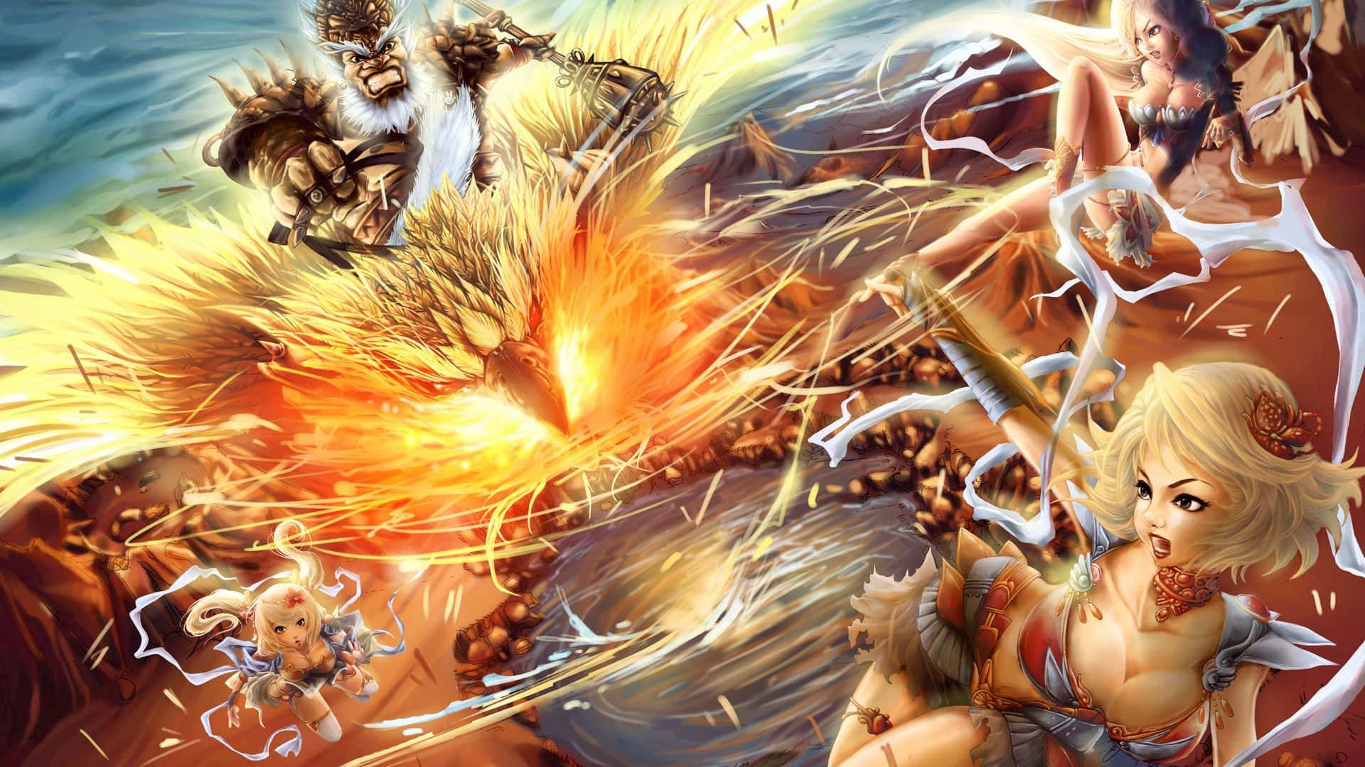 1920x1080 Download A Fantasy Scene With A Woman And A Dragon