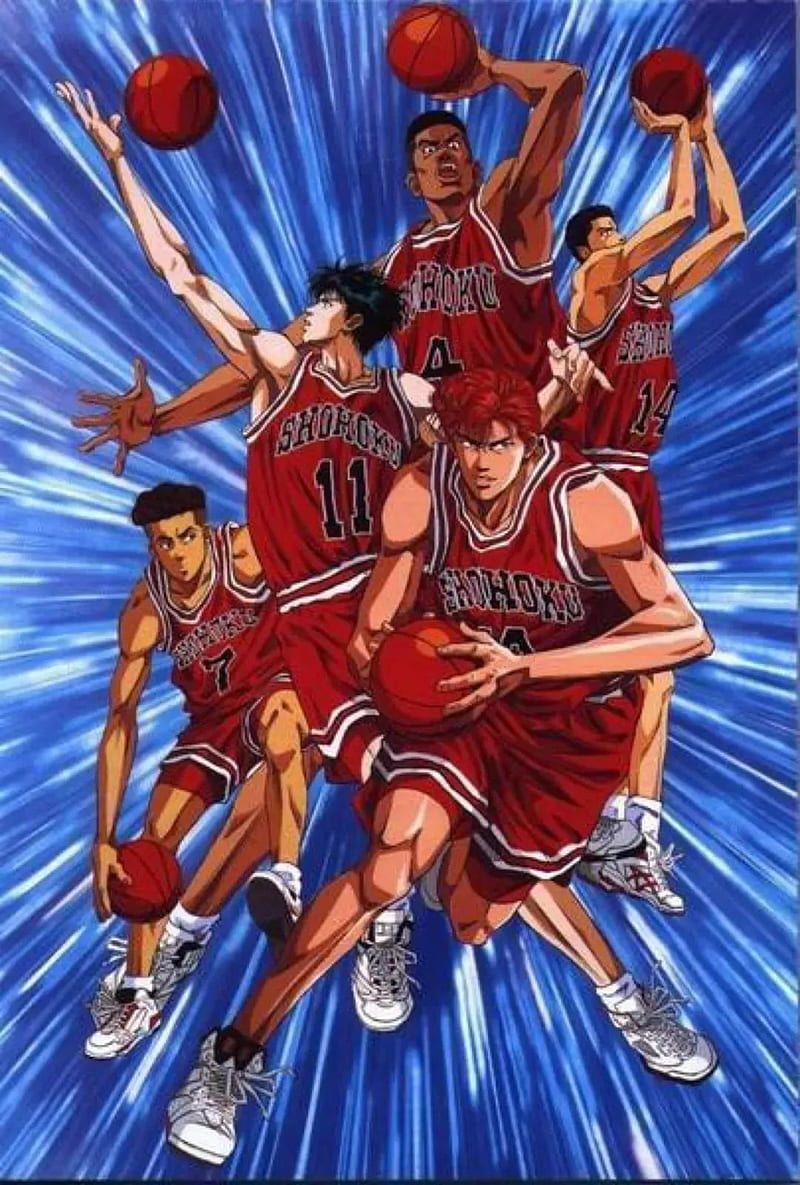 800x1185 Shohoku, animejap, basket, hanamichi sakuragi, hisashi mitsui, kaede rukawa, HD phone wallpaper