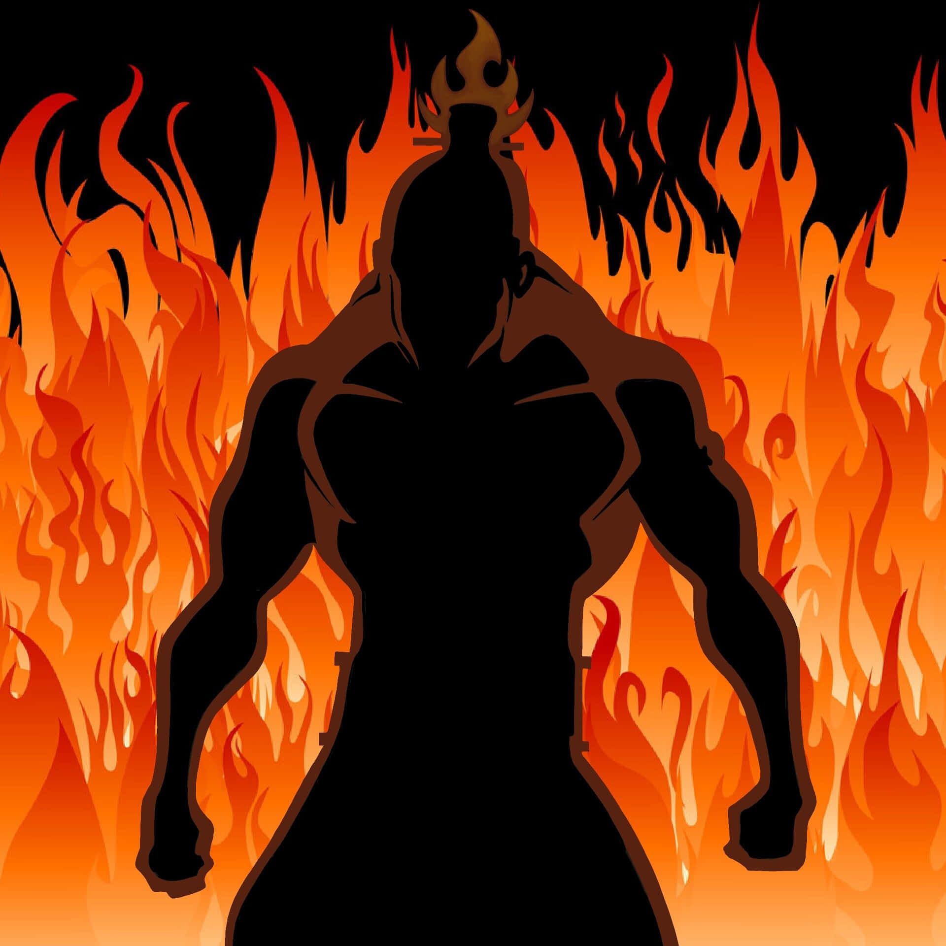 1920x1920 Download Fire Lord Ozai Silhouette Flames Wallpaper