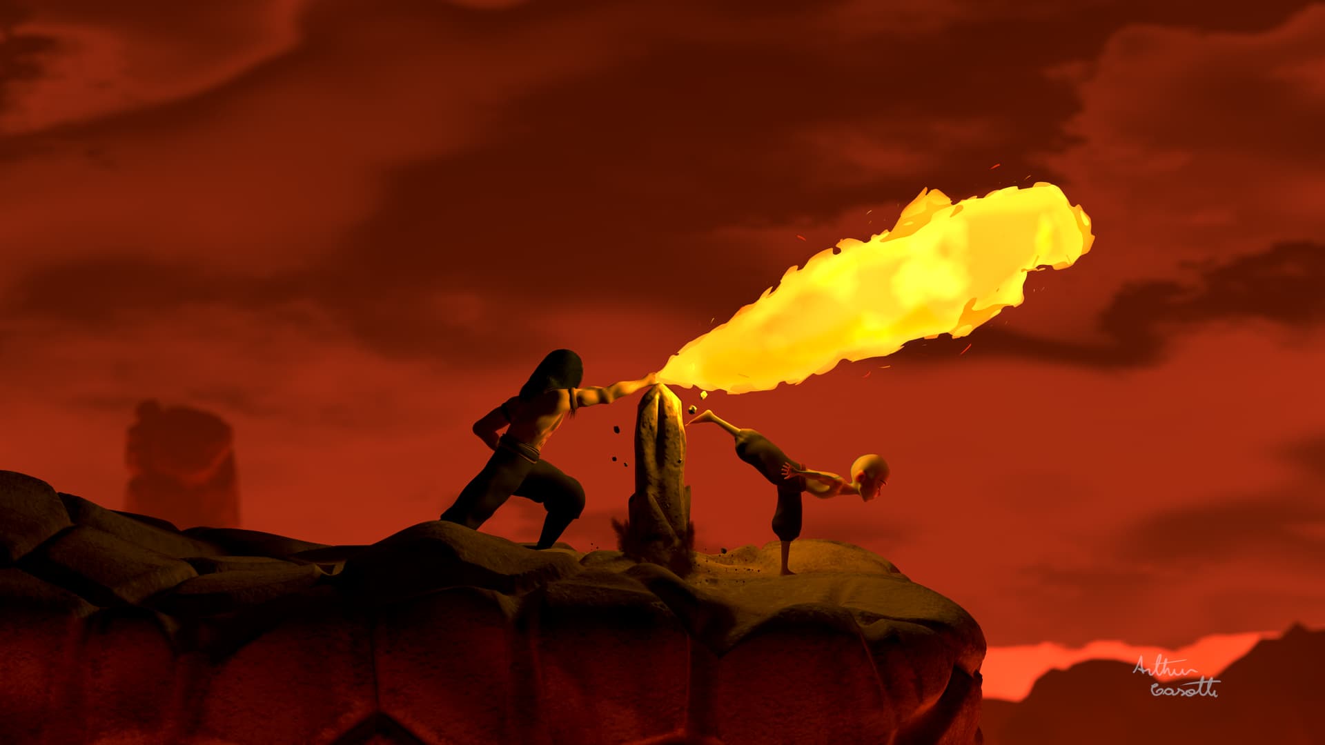 1920x1080 Aang vs Ozai Fanart Projects Artists Community