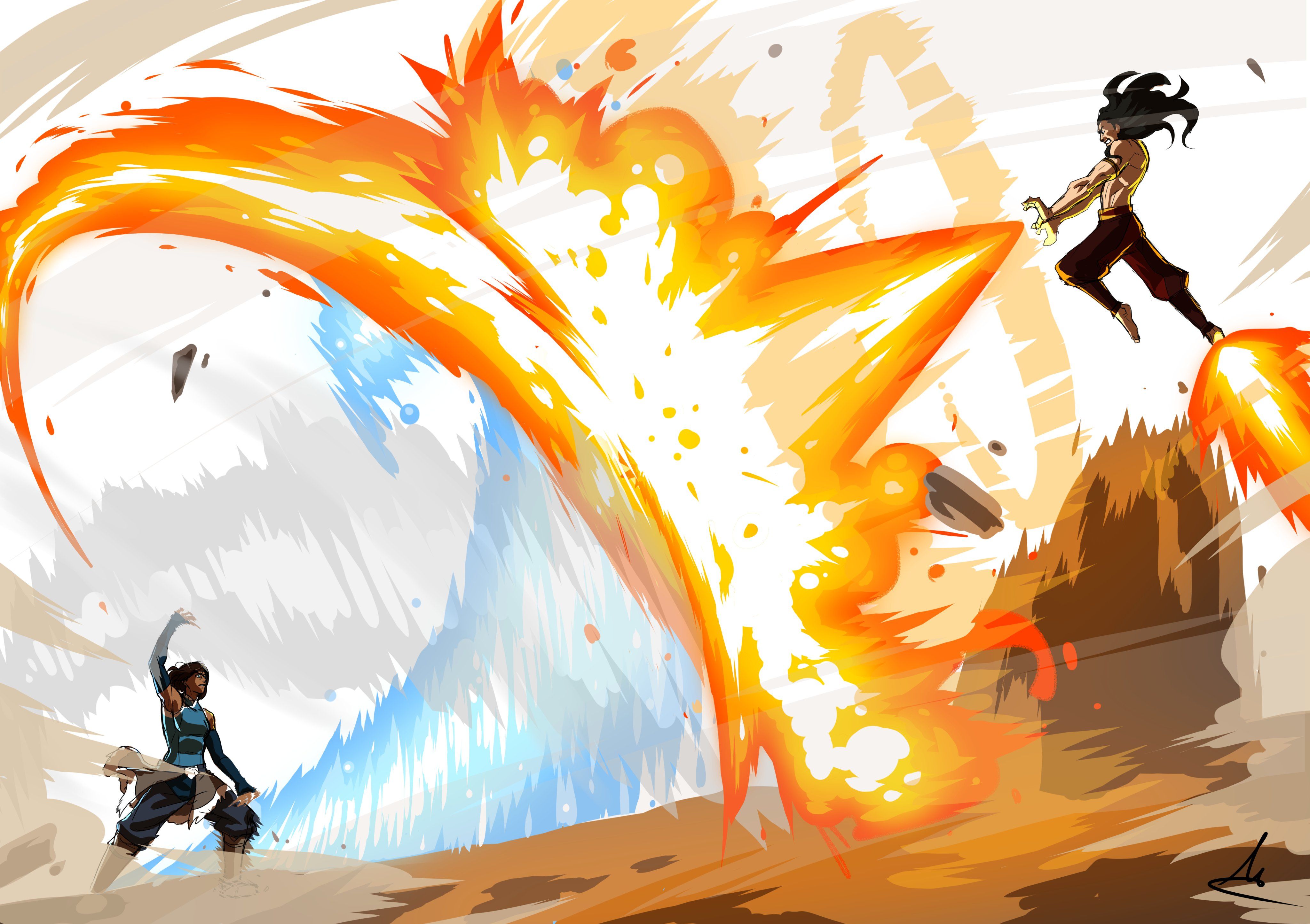 4096x2891 Korra vs Ozai [By @mastrocecchi]