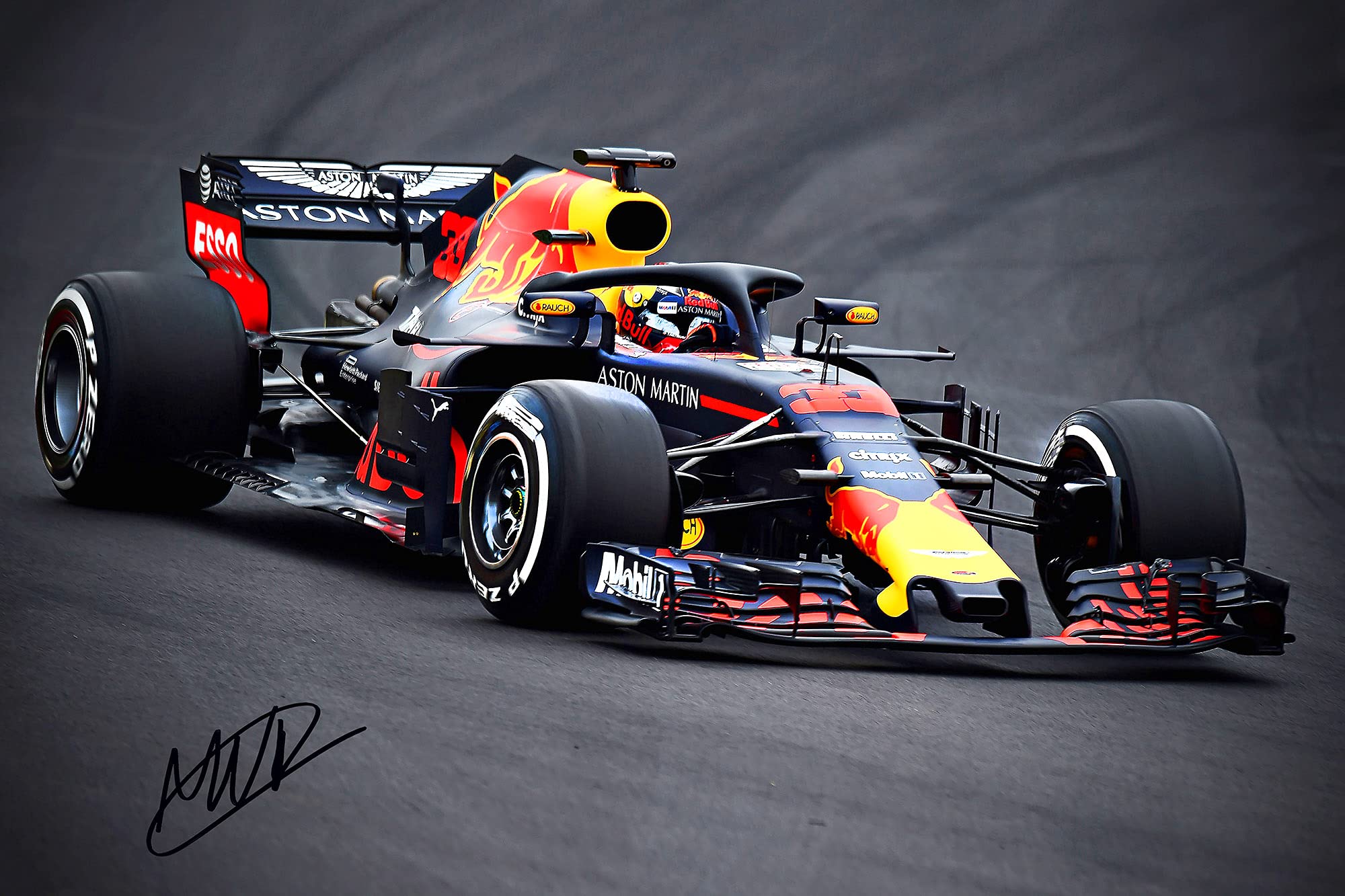 2000x1333 XOTIKS Red Bull Racing F1 With Pre Printed Max Verstappen Autograph Art Giclee Canvas Print Photo Wall Art. Professional Gallery Wrap Style Ready To Hang. (040) (24 X 36): Posters
