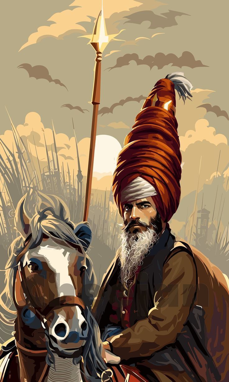 736x1226 Sikh Warrior. Wall art. Digital PDF. Vector file