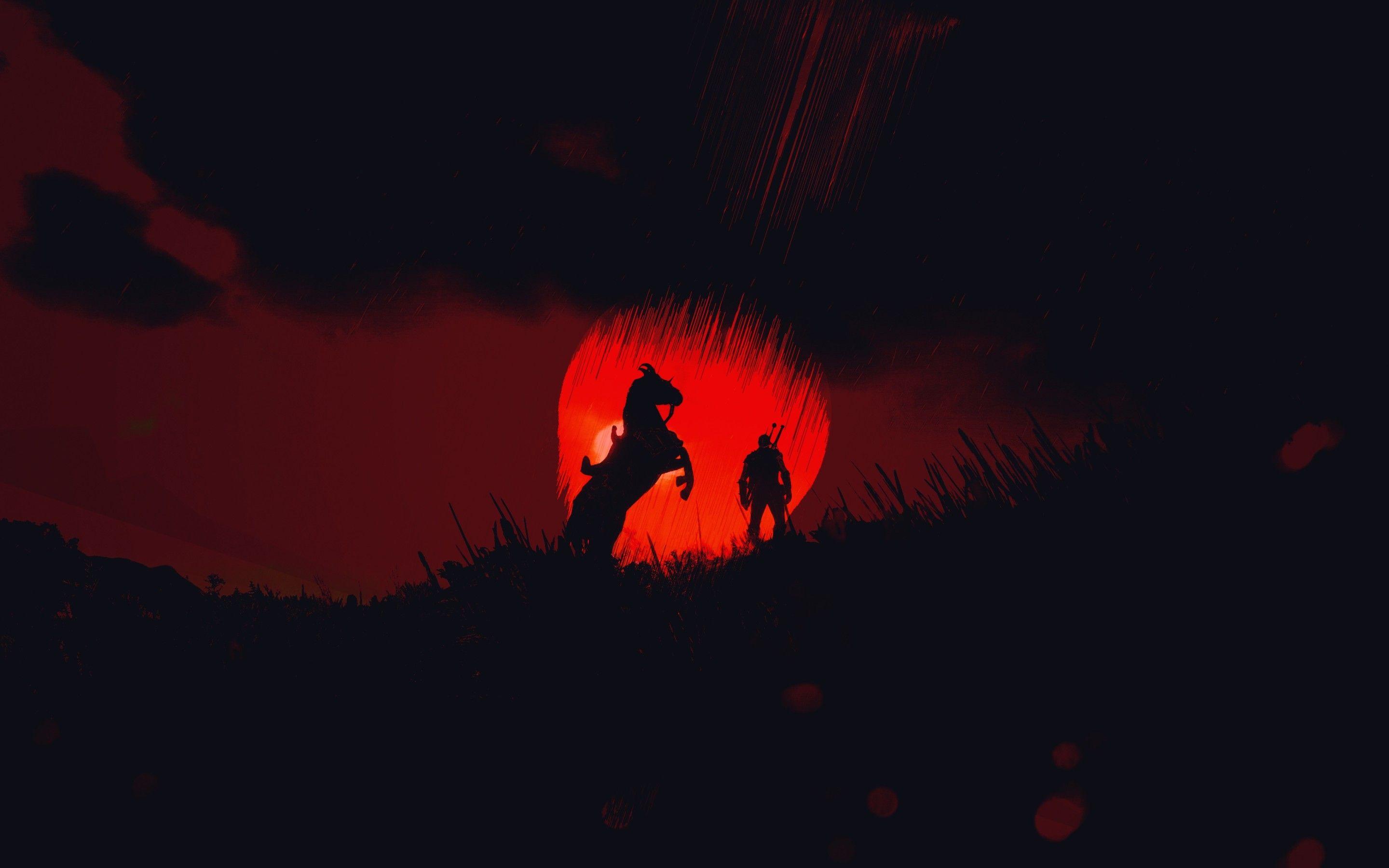 2880x1800 The Witcher 3 Wild Hunt Minimalist Art 4k Macbook Pro