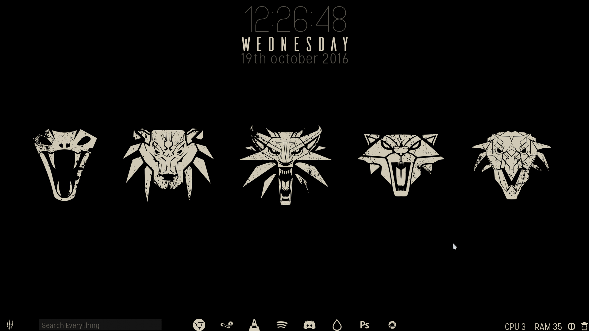 1920x1080 A witcher themed minimalist skin
