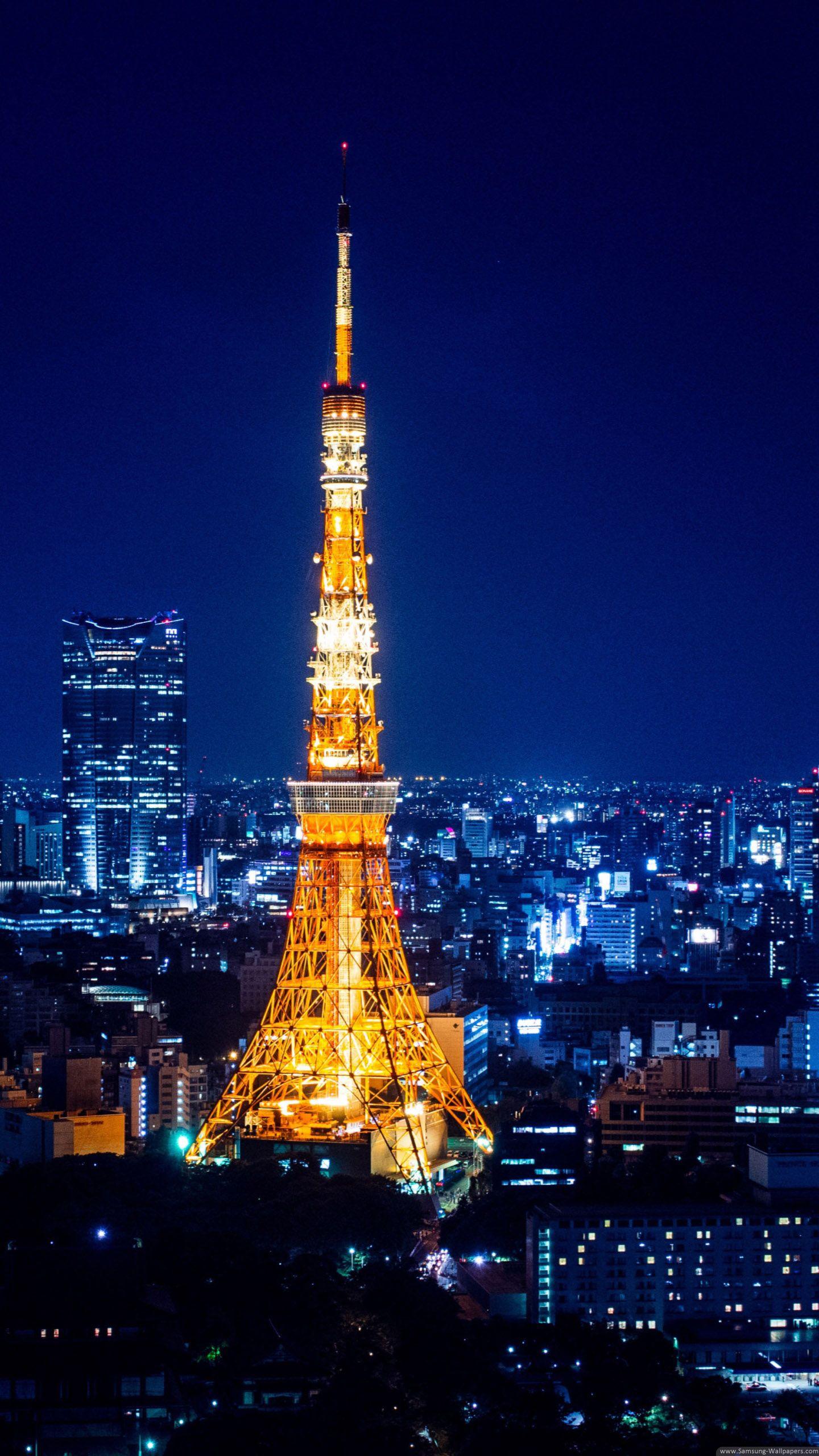 1440x2560 Tower At Night Stock 1440x2560 Samsung Galaxy Note 4 Wallpaper