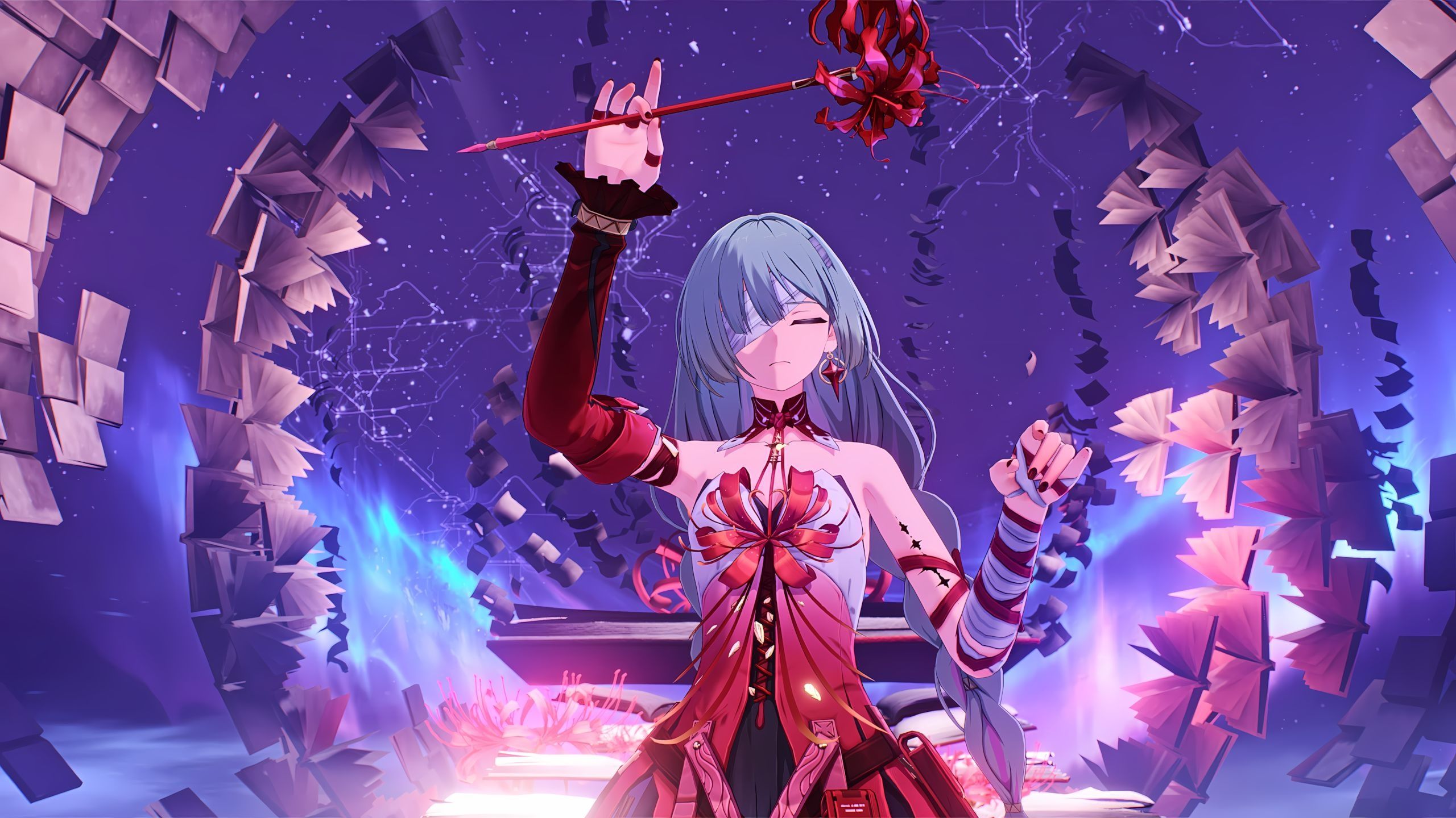 2560x1440 Wallpaper roses, gesture, Video Game, Video Games, Wuthering Waves, Kuro Games, Phrolova for mobile and desktop, section игры, resolution 2560x1440