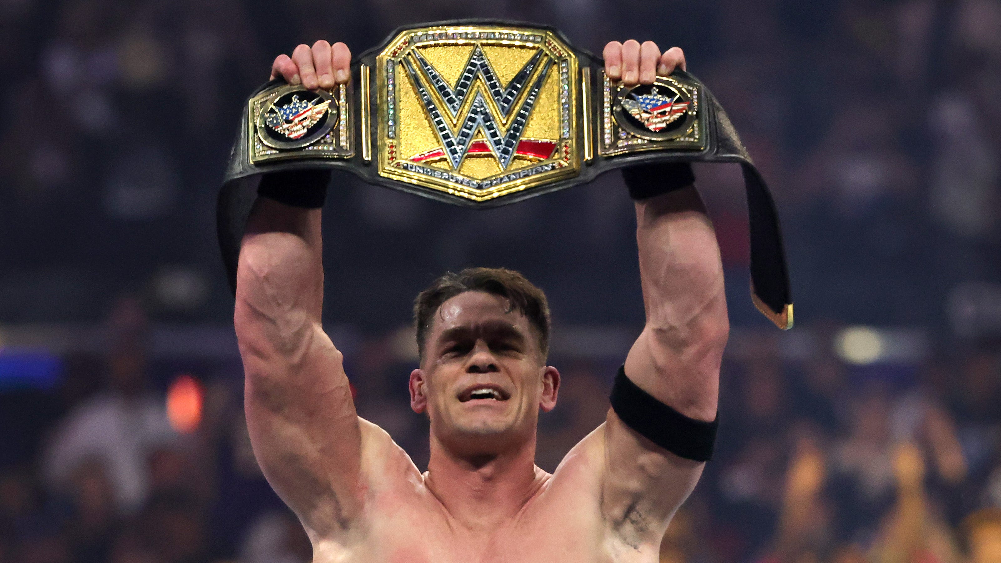 3200x1801 John Cena WrestleMania championship photo after beating Cody Rhodes