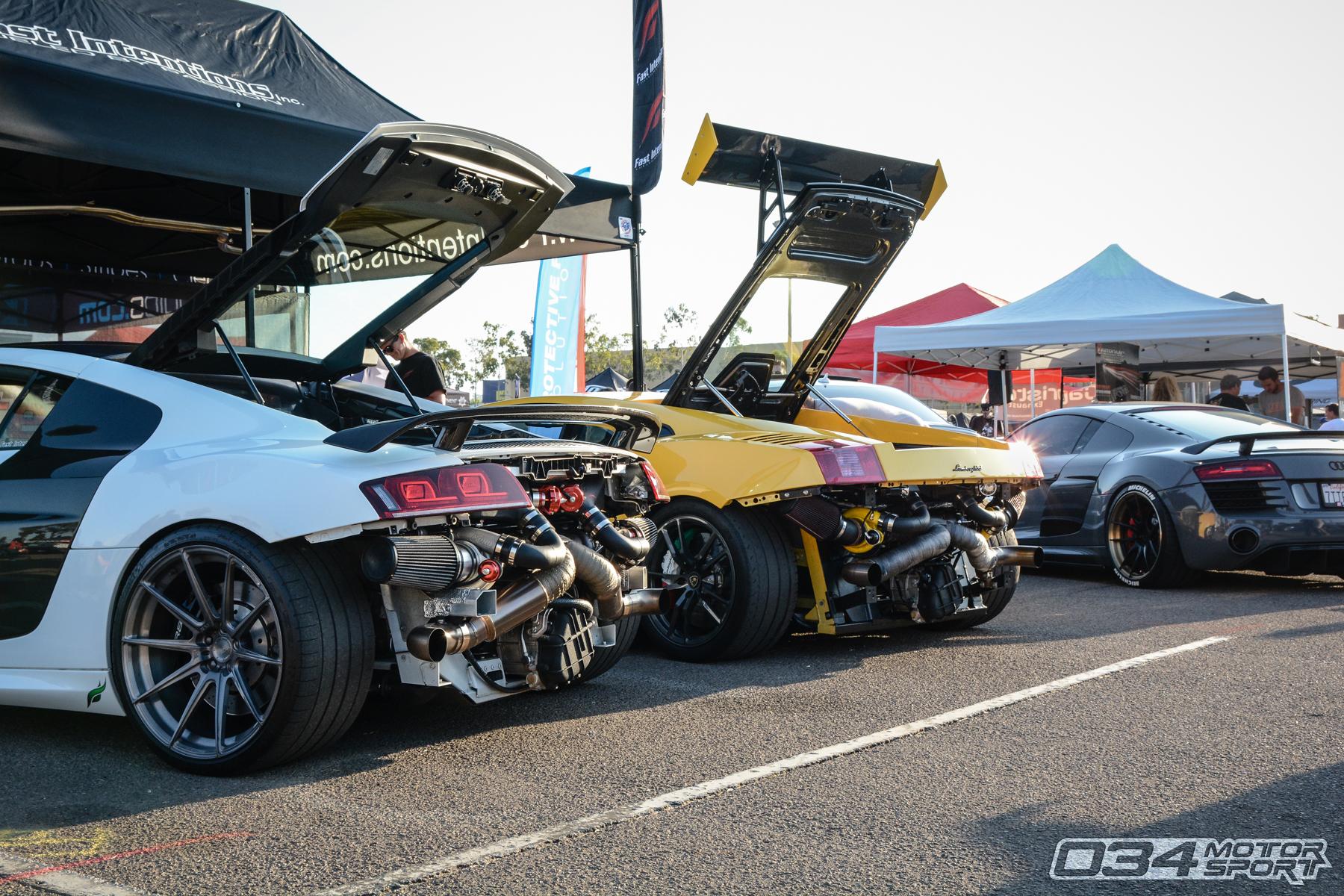1800x1200 Twin Turbo Audi R8 & Lamborghini Gallardo at Big SoCal Euro 2016