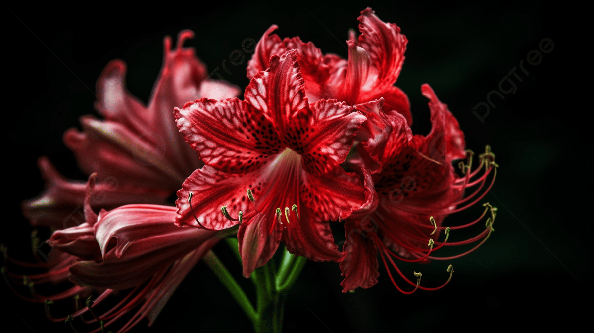 1200x673 Red Lily Flower With Dark Background Photo And Picture For Free Download