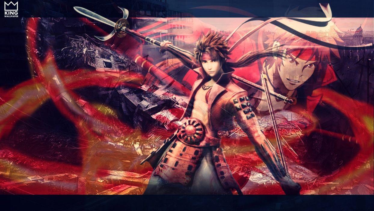 1244x700 Sengoku Basara online game animation action fighting wallpaper