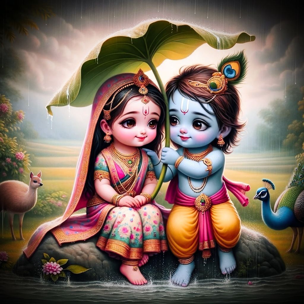 1024x1024 Radha Krishna Ai Image, DP, Photo, Pics, Picture, Wallpaper