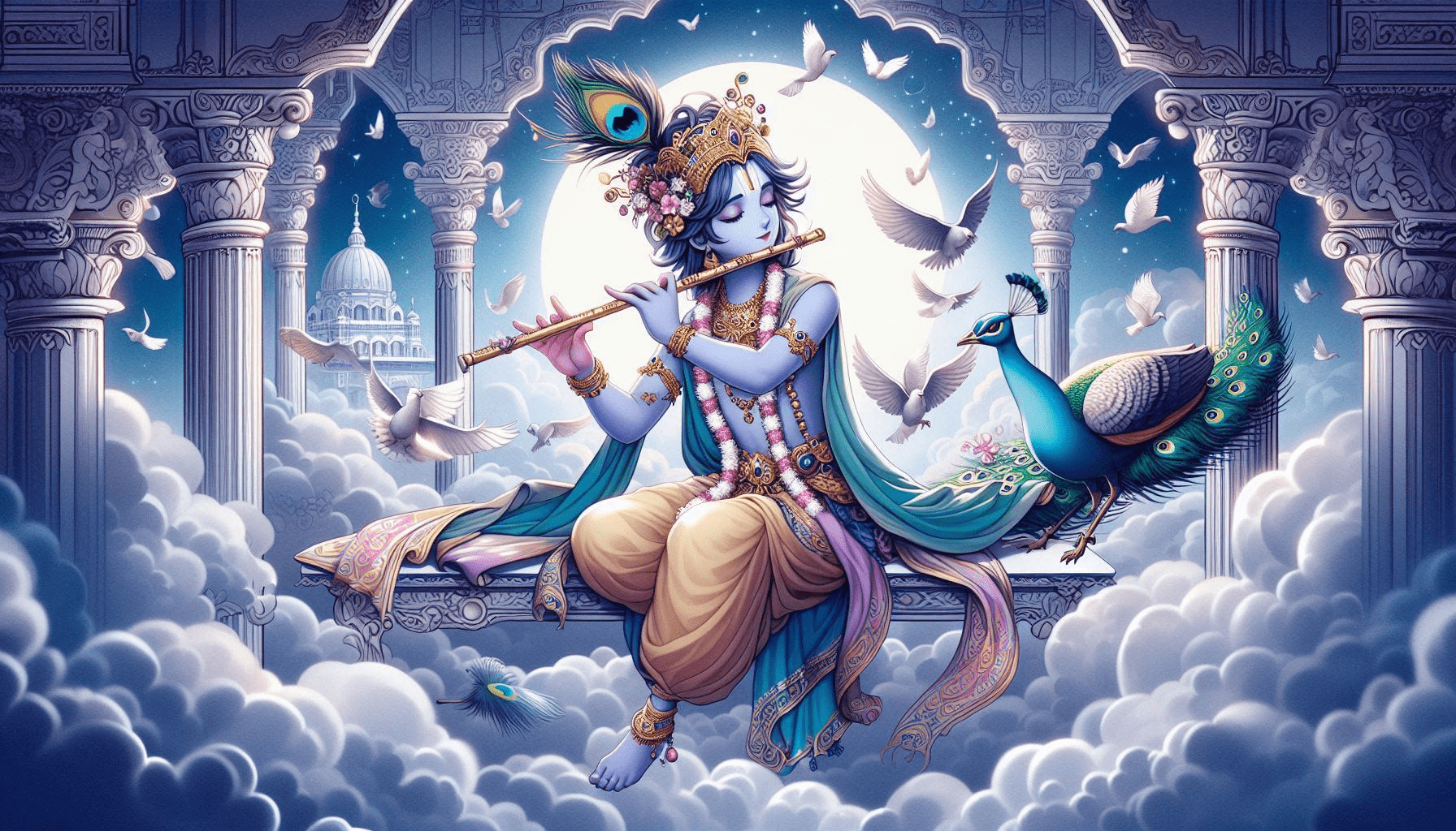 1792x1024 Some AI generated image of Sri Krishna