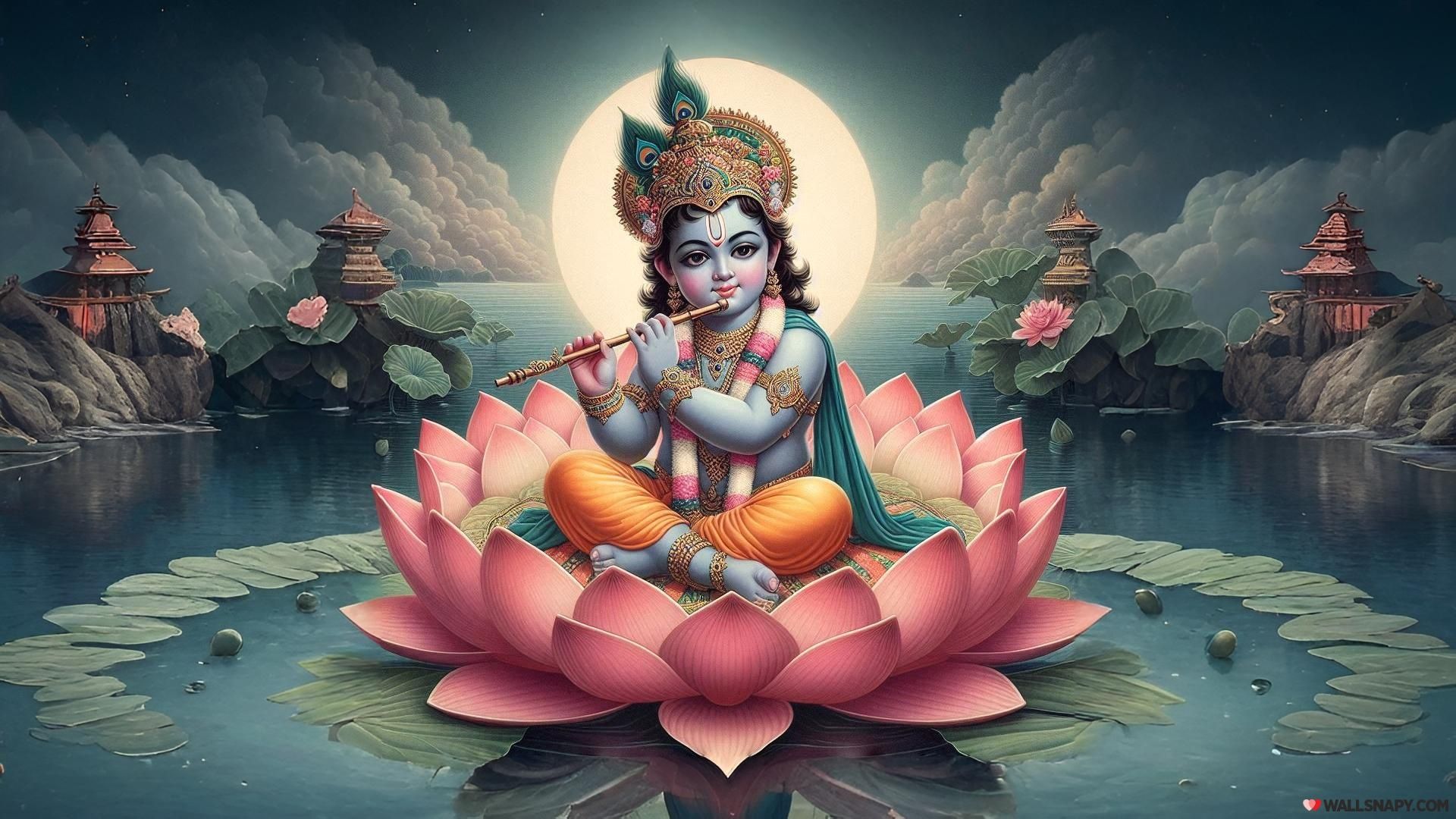 1920x1080 Lord krishna ai wallpaper HD 4k free download