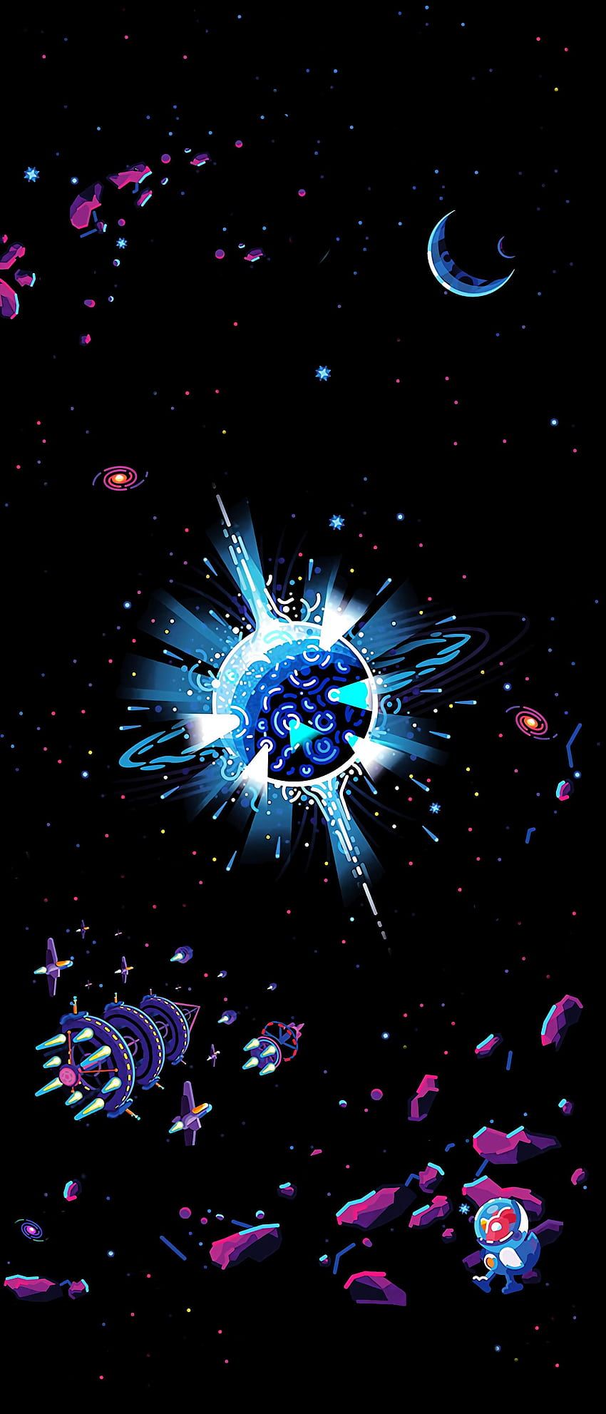 850x1983 Dope phone background : kurzgesagt, Dope Blue HD phone wallpaper