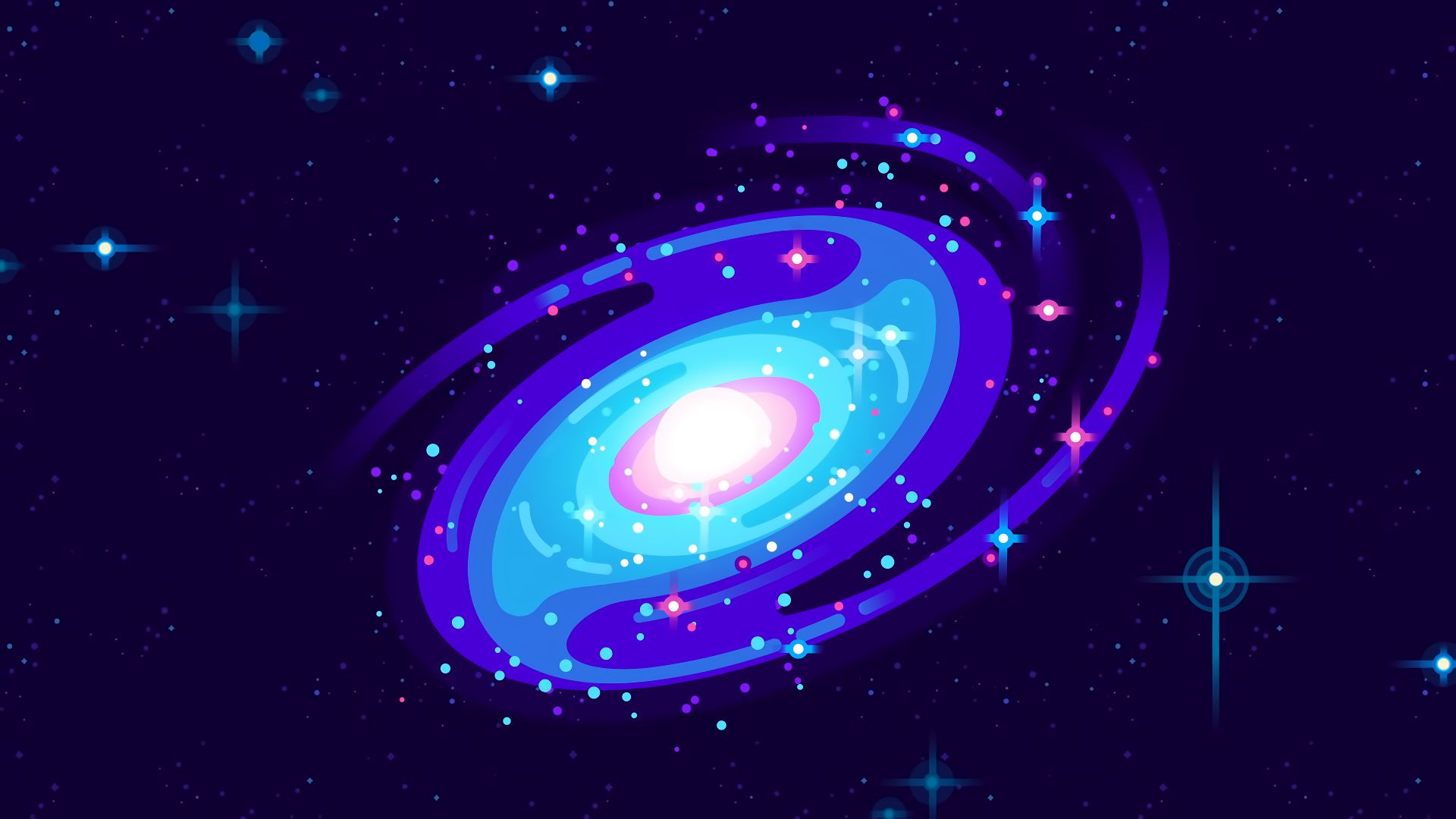 1920x1080 Phone wallpaper: Kurzgesagt, Minimalist, Sci Fi, Galaxy, Space, Stars 1034215