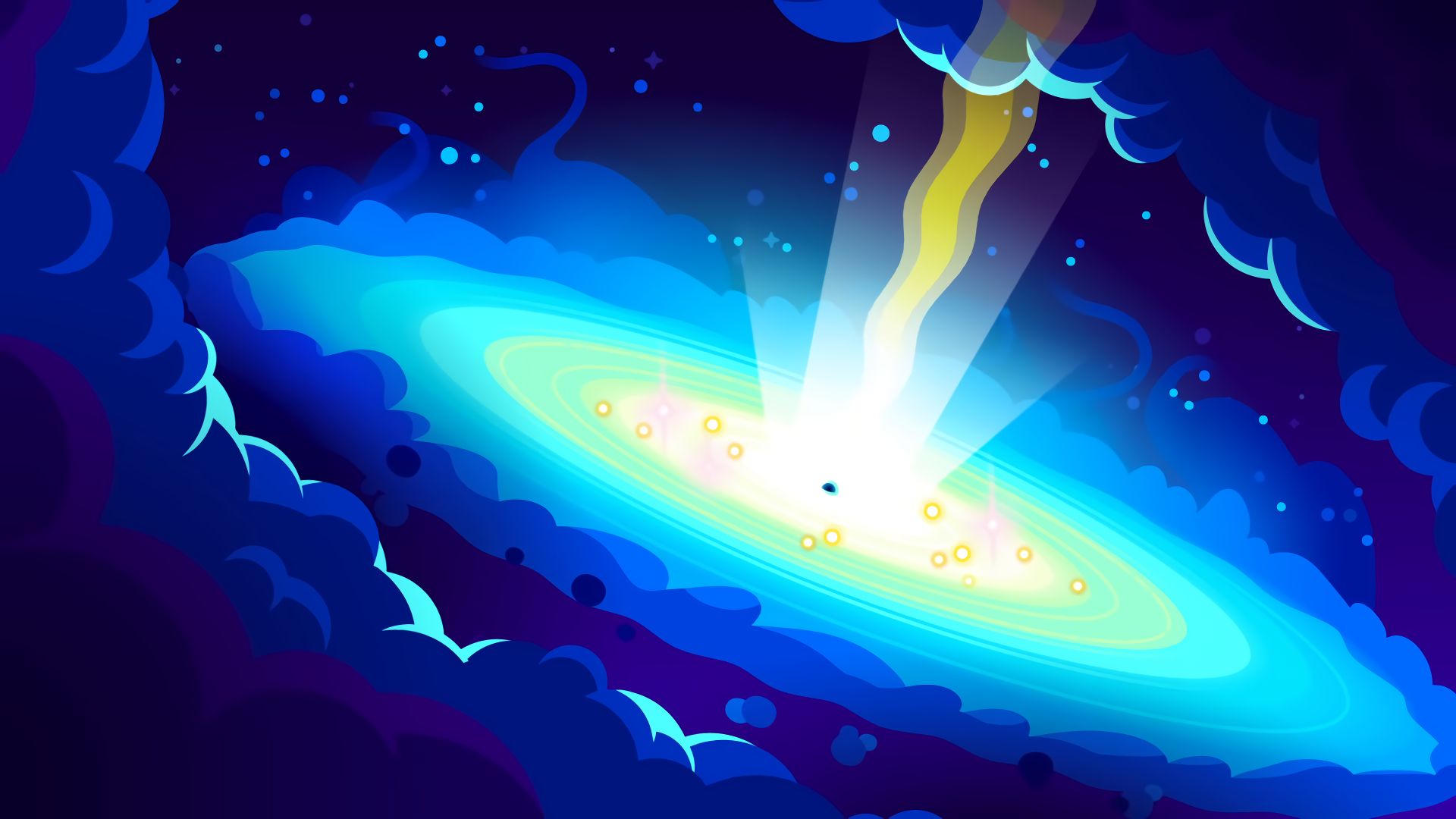 1920x1080 Phone wallpaper: Kurzgesagt, Black Hole, Minimalist, Sci Fi 1034219
