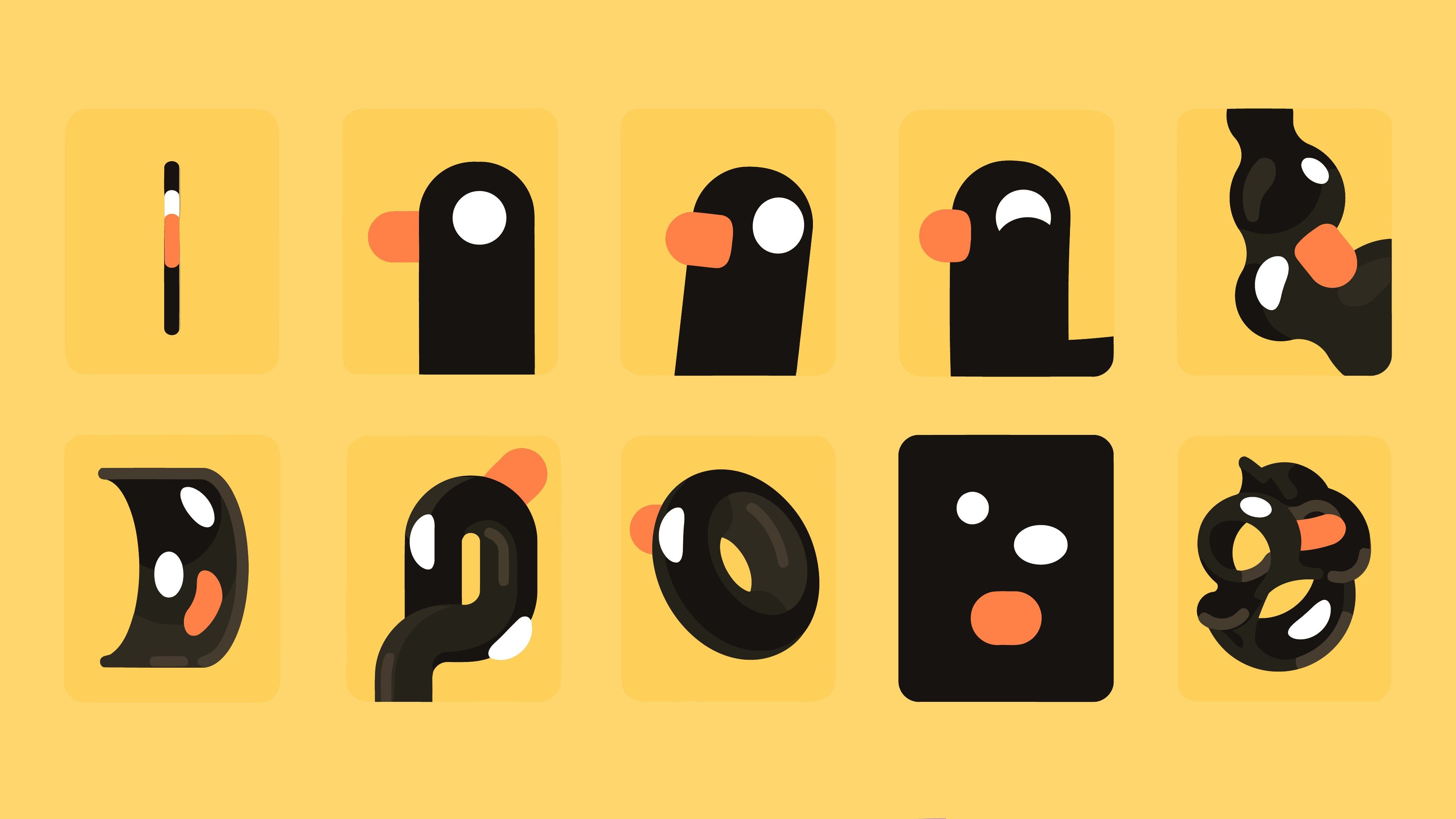 3840x2160 kurzgesagt, Duck, Abstract, Yellow background Wallpaper HD / Desktop and Mobile Background