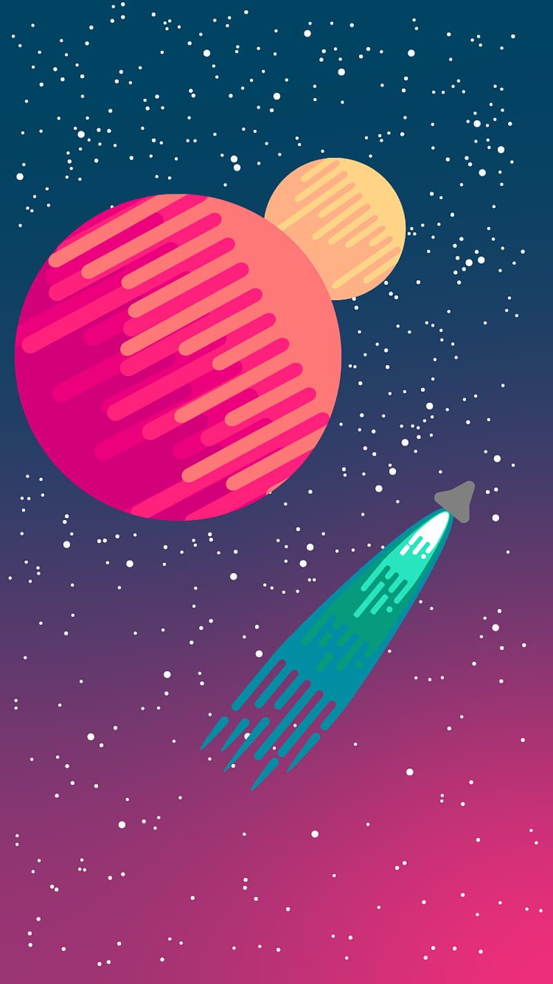 800x1423 The space, blue, minimalist, pink, simples, space, stars, HD phone wallpaper