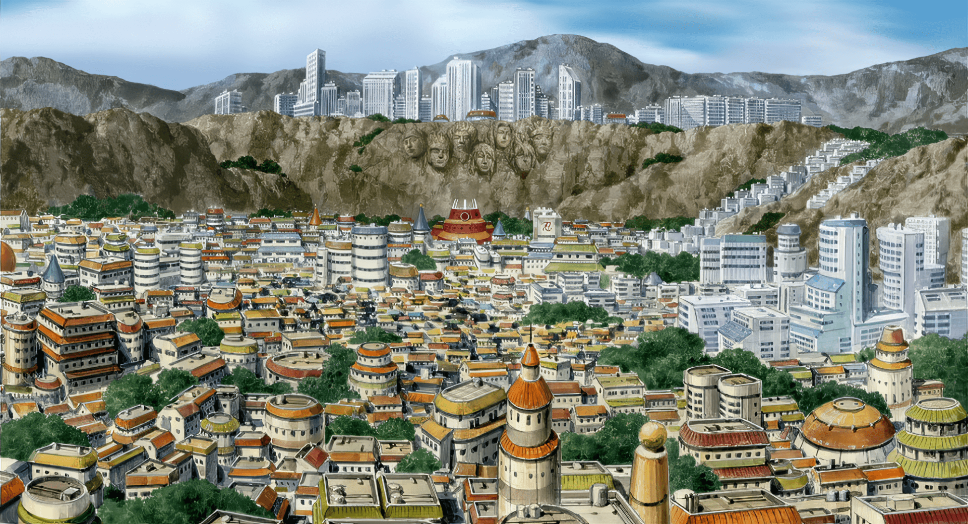 1920x1040 Konohagakure HD Wallpaper: A Stunning Anime Landscape