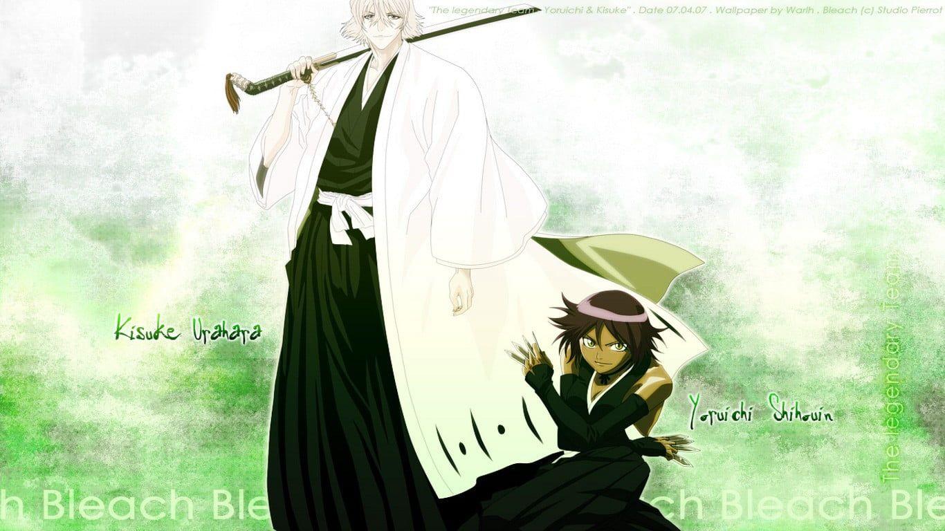1366x768 Two Bleach characters illustration, anime, Bleach, Urahara Kisuke