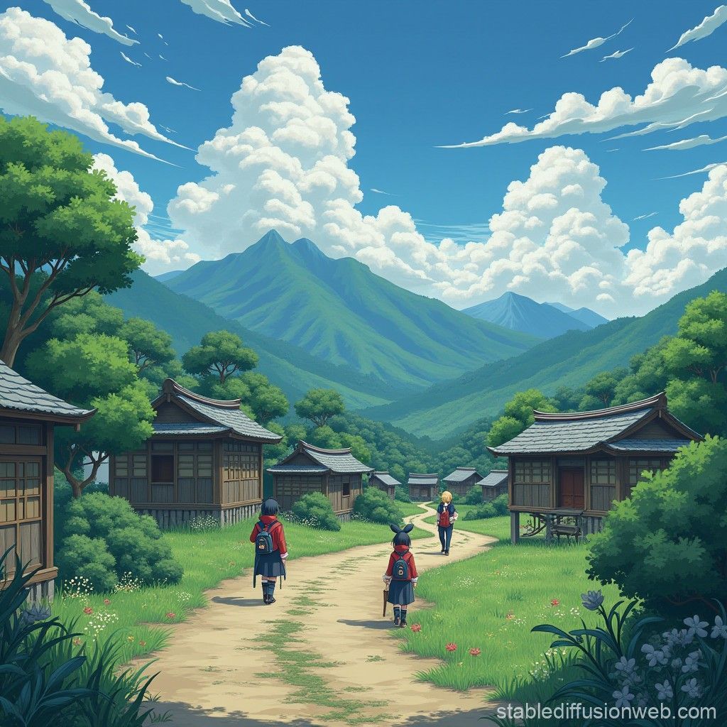 1024x1024 Konoha Village Hidden Leaf. Stable Diffusion Online