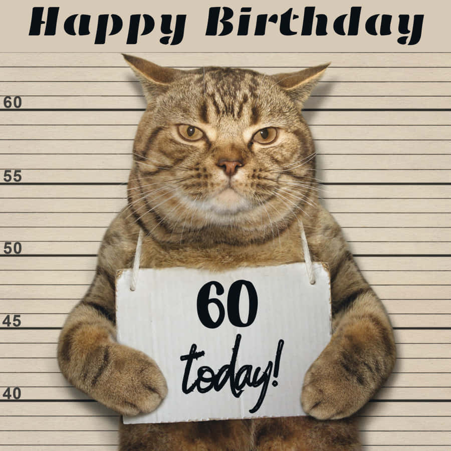 900x900 Funny Cat60th Birthday Celebration Wallpaper
